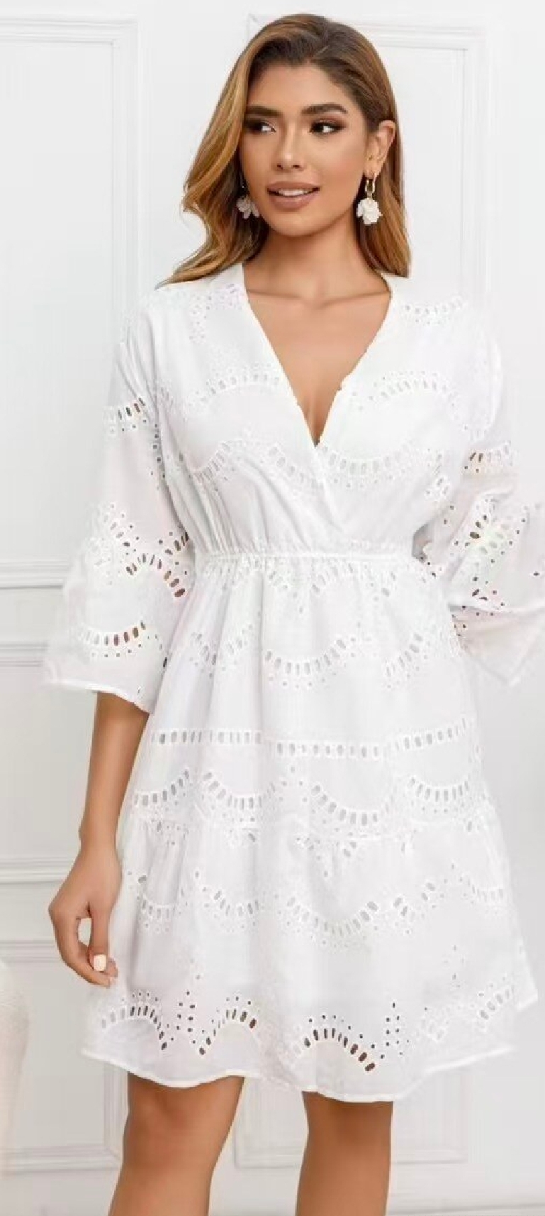 Grossiste New Sensation - ROBE COL V QUALITÉ COTON