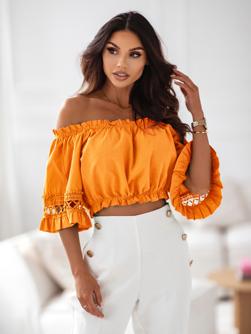 Grossiste New Sensation - Top court avec elastique et dentelle