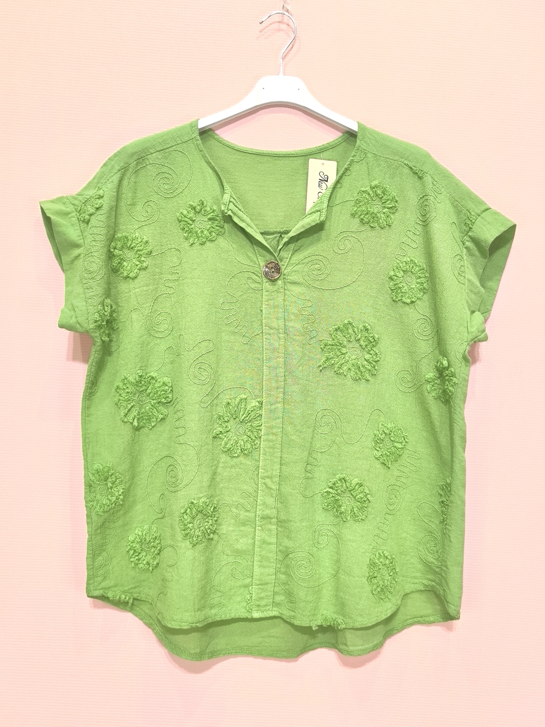 Grossiste New Sunshine - Blouse en coton avec broderie florake