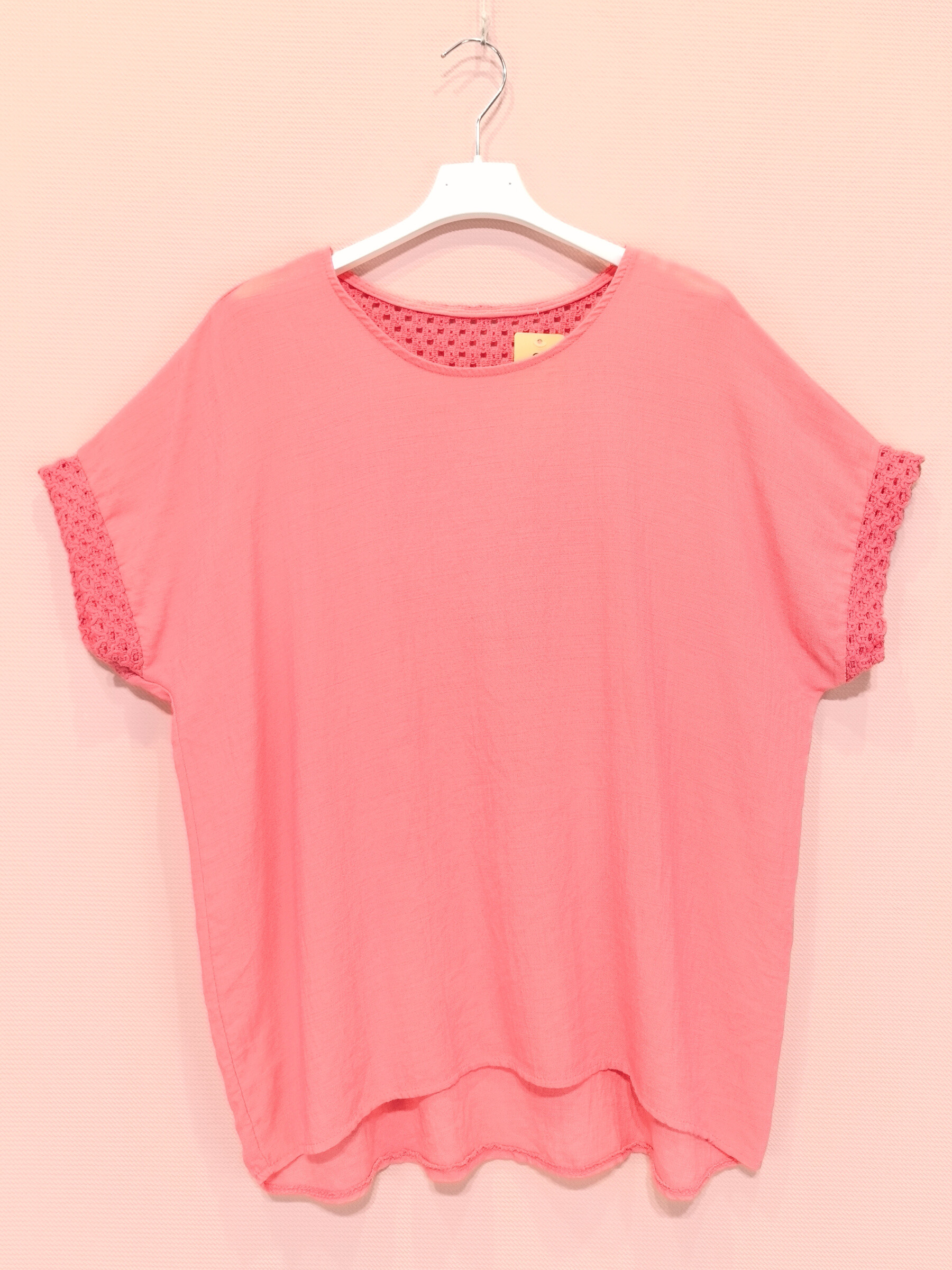 Großhändler New Sunshine - Bluse mit Häkelabschlüssen