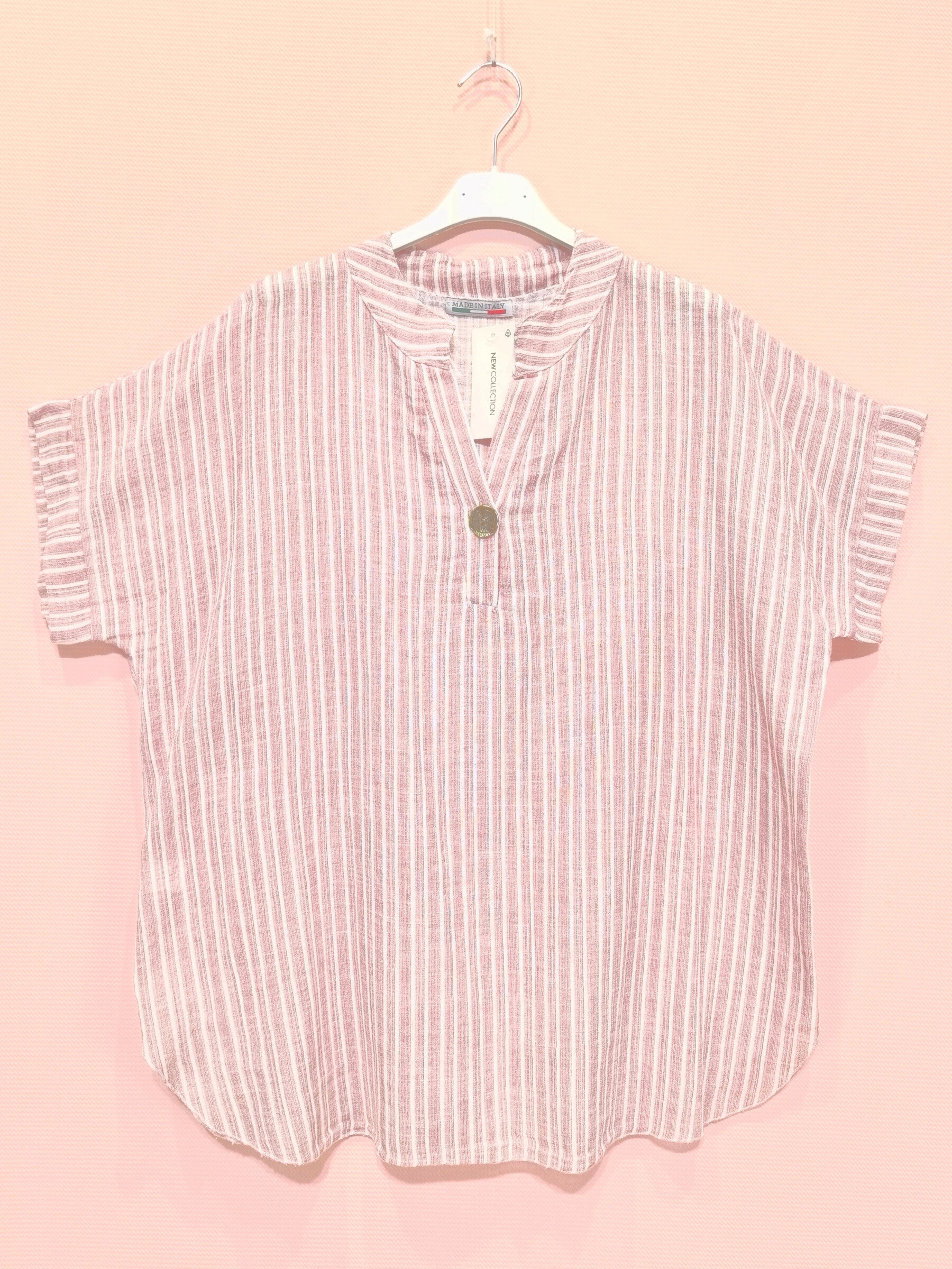 Grossiste New Sunshine - Blouse à rayures col mao