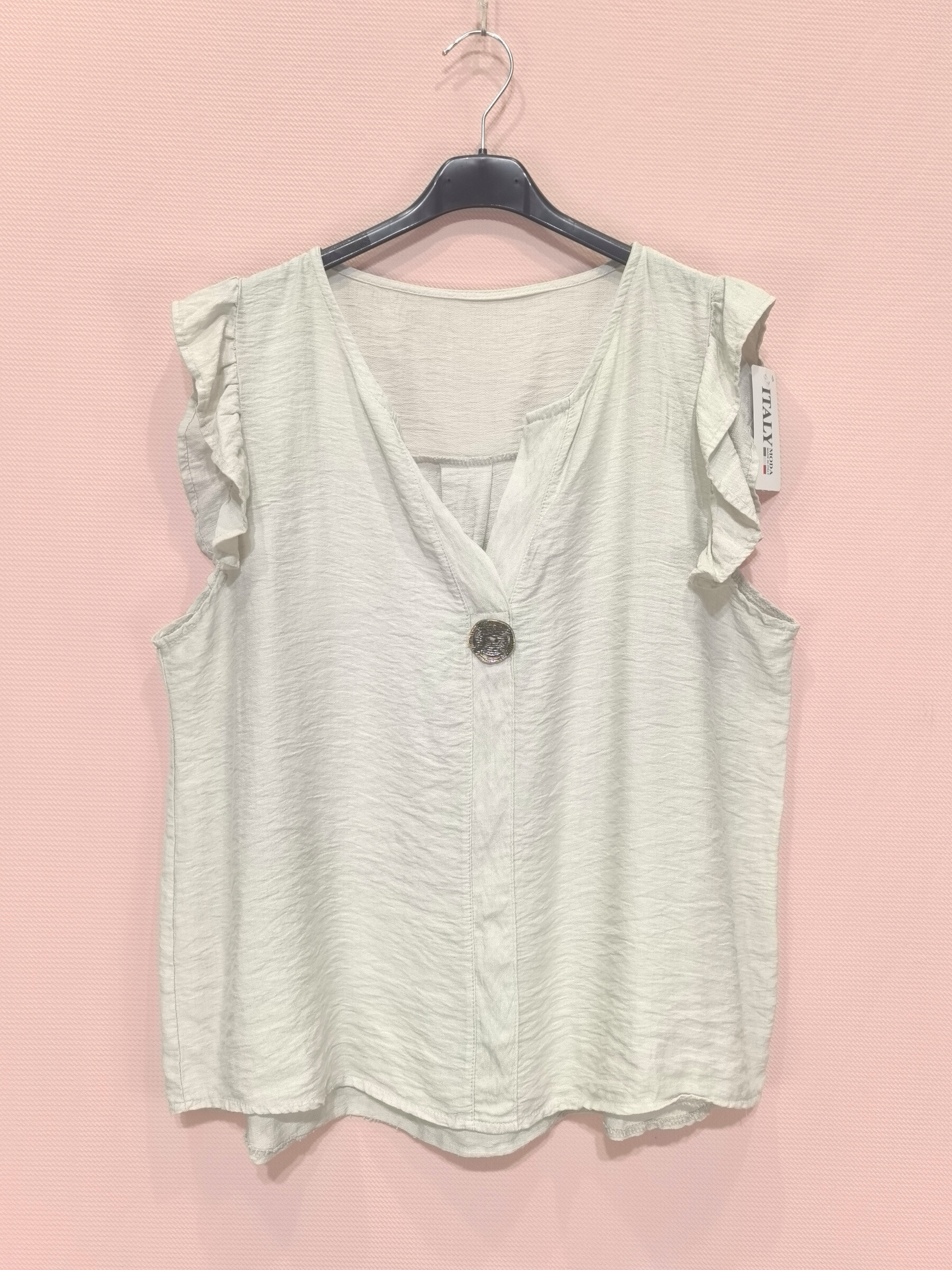 Großhändler New Sunshine - Bluse mit Rüschen und dekorativem Knopf