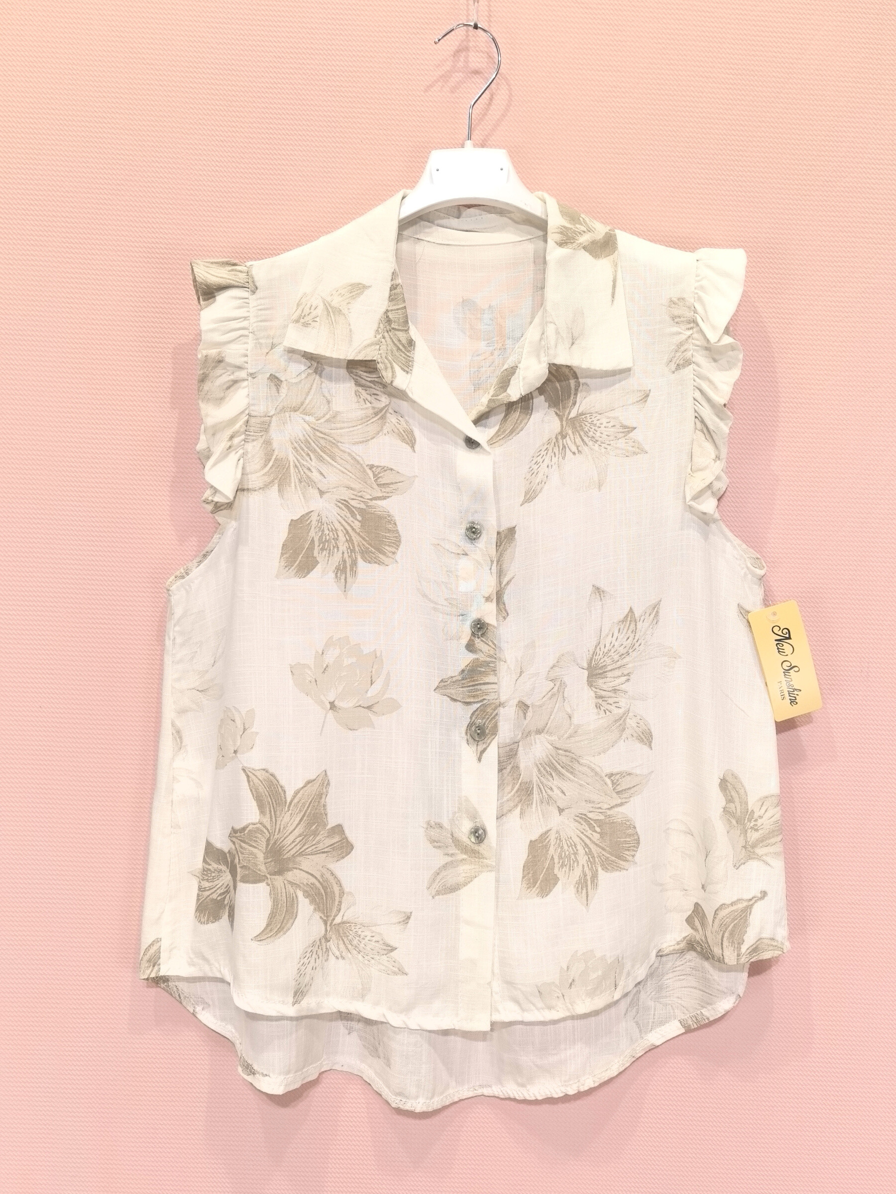 Grossiste New Sunshine - Chemise sans manches à imprimé floral