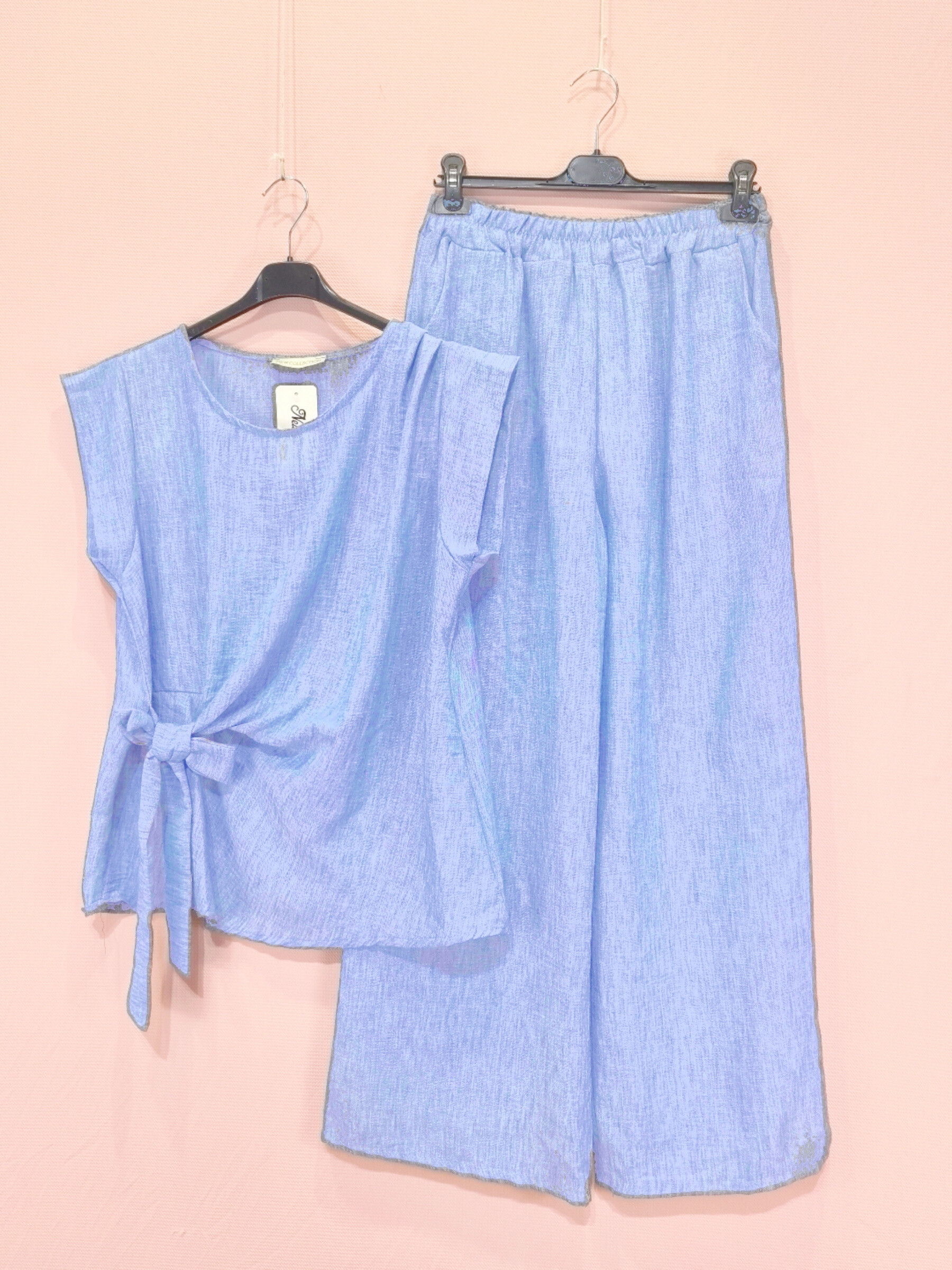 Grossiste New Sunshine - Ensemble pantalon large et haut noué