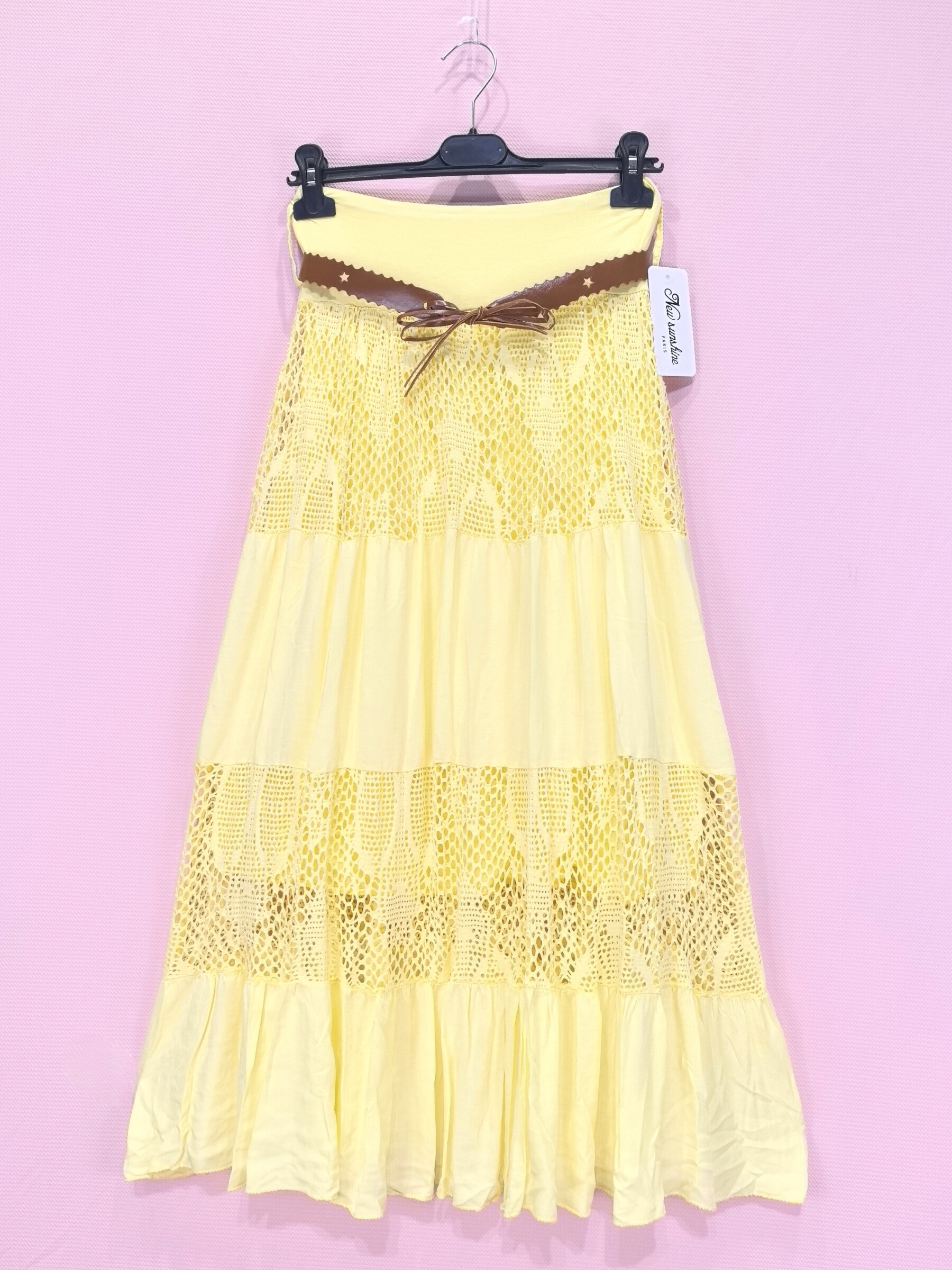 Wholesaler New Sunshine - long tiered skirt with lace