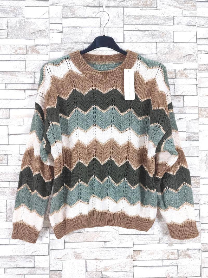 Grossiste New Sunshine - Pull zig zag col rond