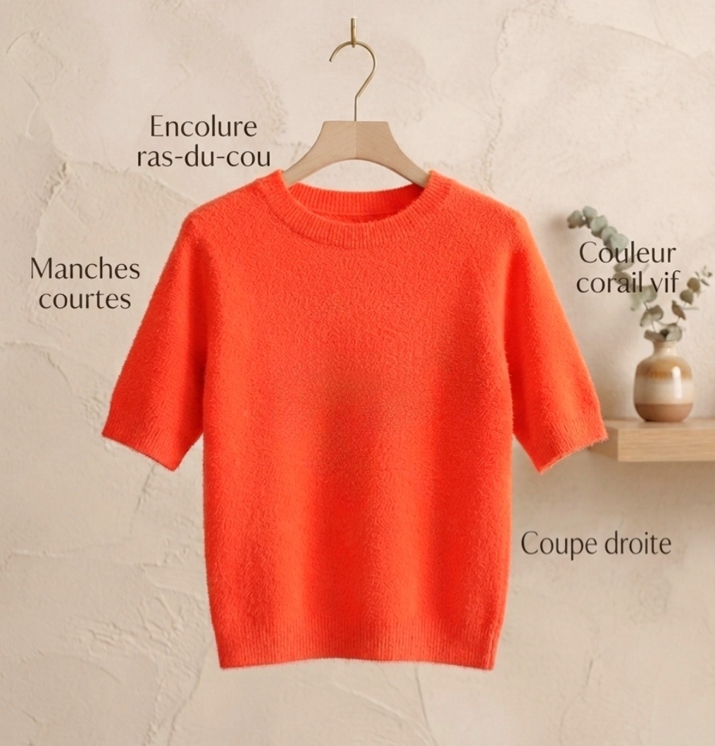 Grossiste New Sunshine - Pull en maille doux à manches mi-longues