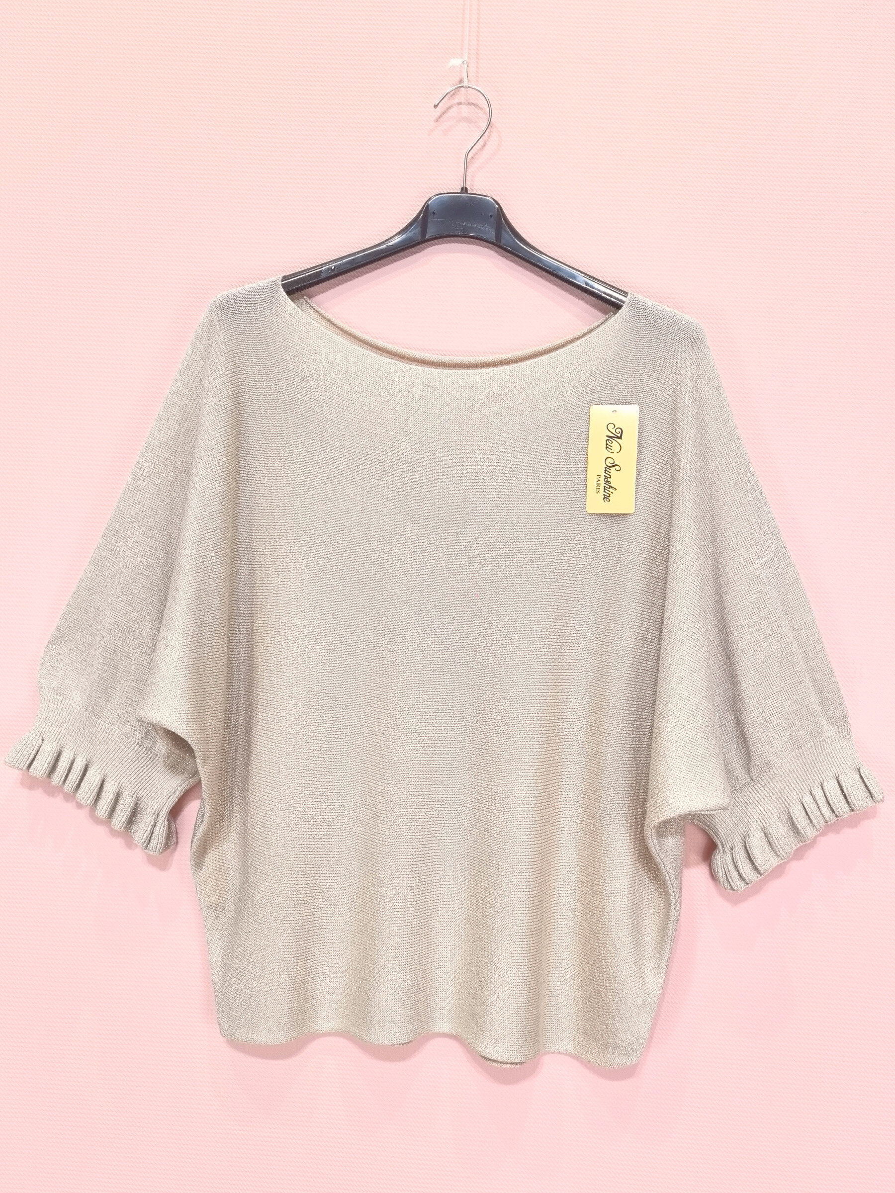 Großhändler New Sunshine - Glänzende kurze Ärmelpullover