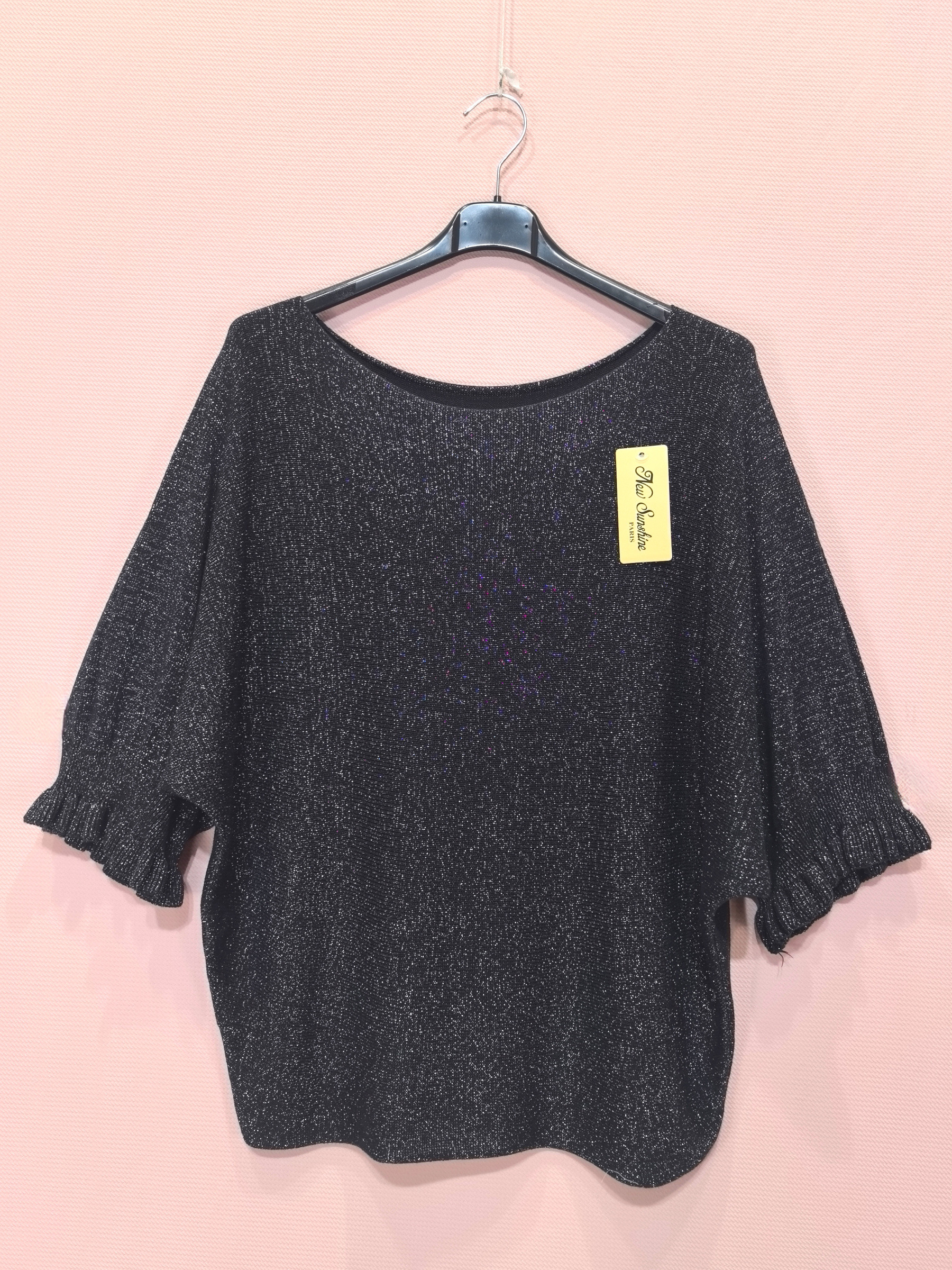 Wholesaler New Sunshine - Shiny short-sleeve sweater