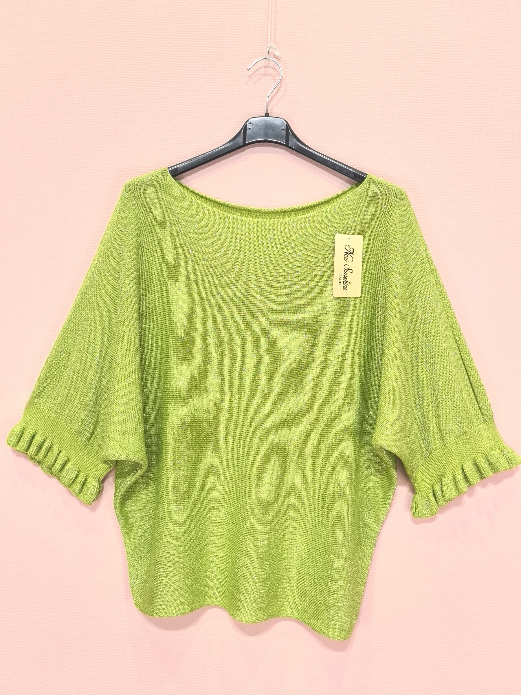 Grossiste New Sunshine - Pull brillant manches courtes
