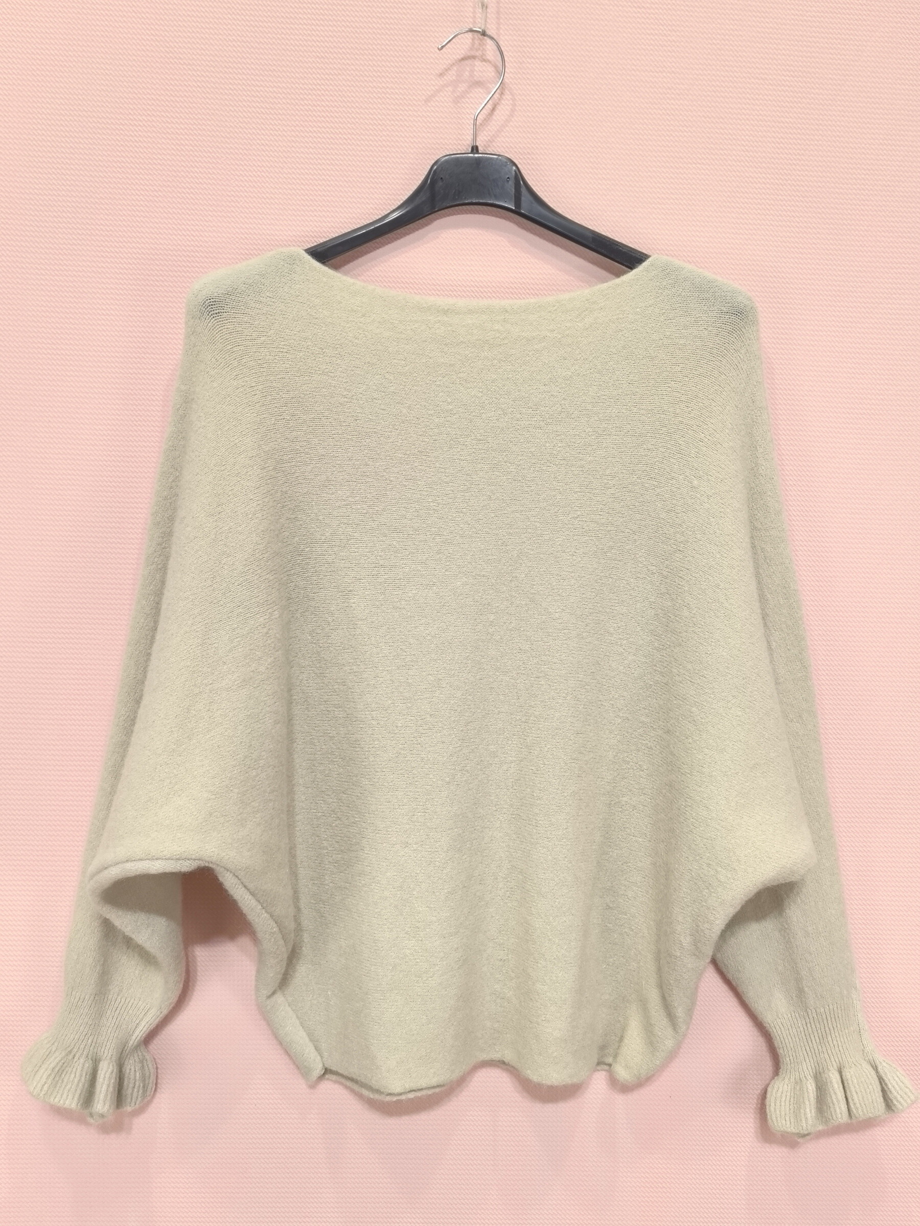 Großhändler New Sunshine - Fledermaus-Pullover mit Raffung an den Ärmeln