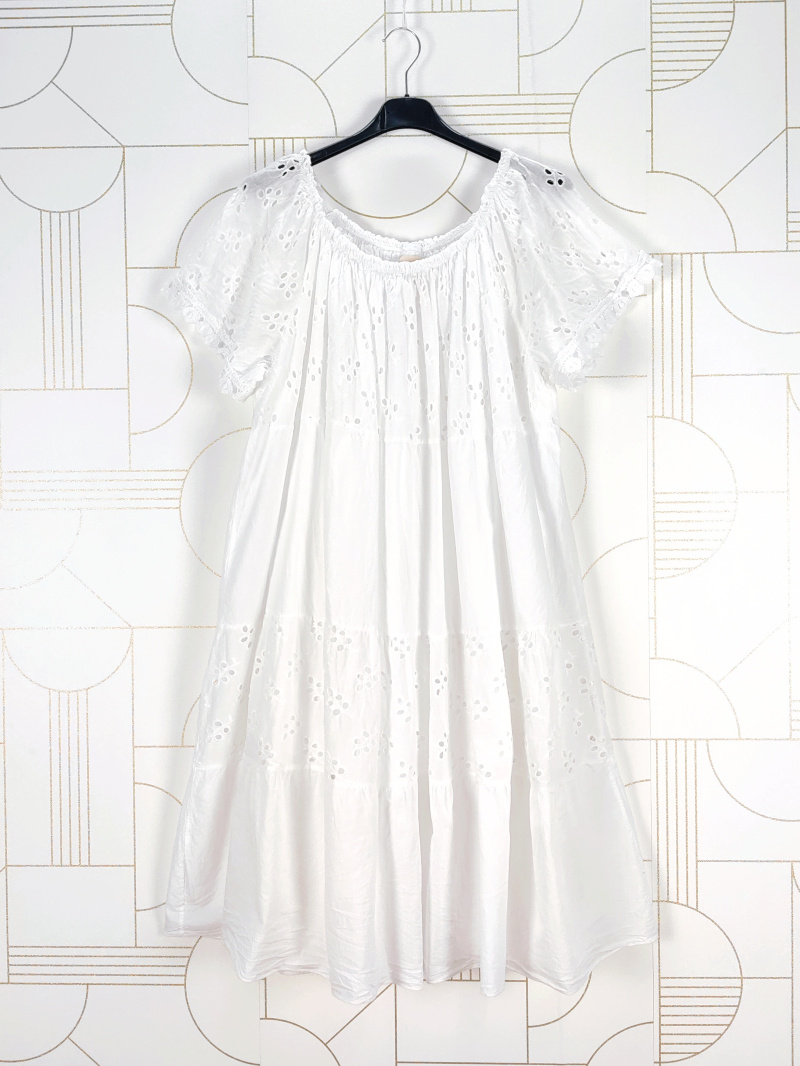 Großhändler New Sunshine - Kleid mit englischer Stickerei und Futter