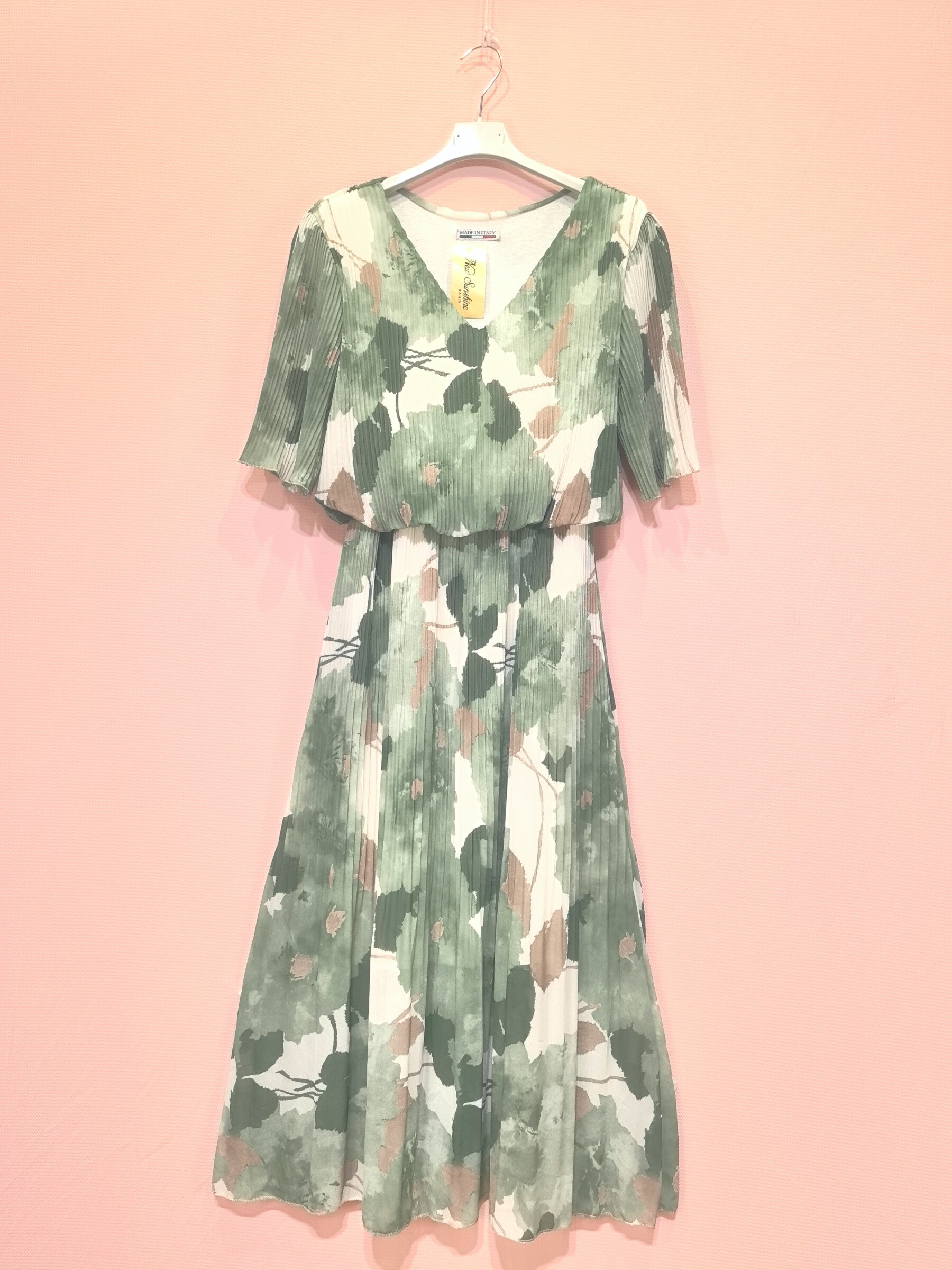 Grossiste New Sunshine - Robe longue plissée imprimée