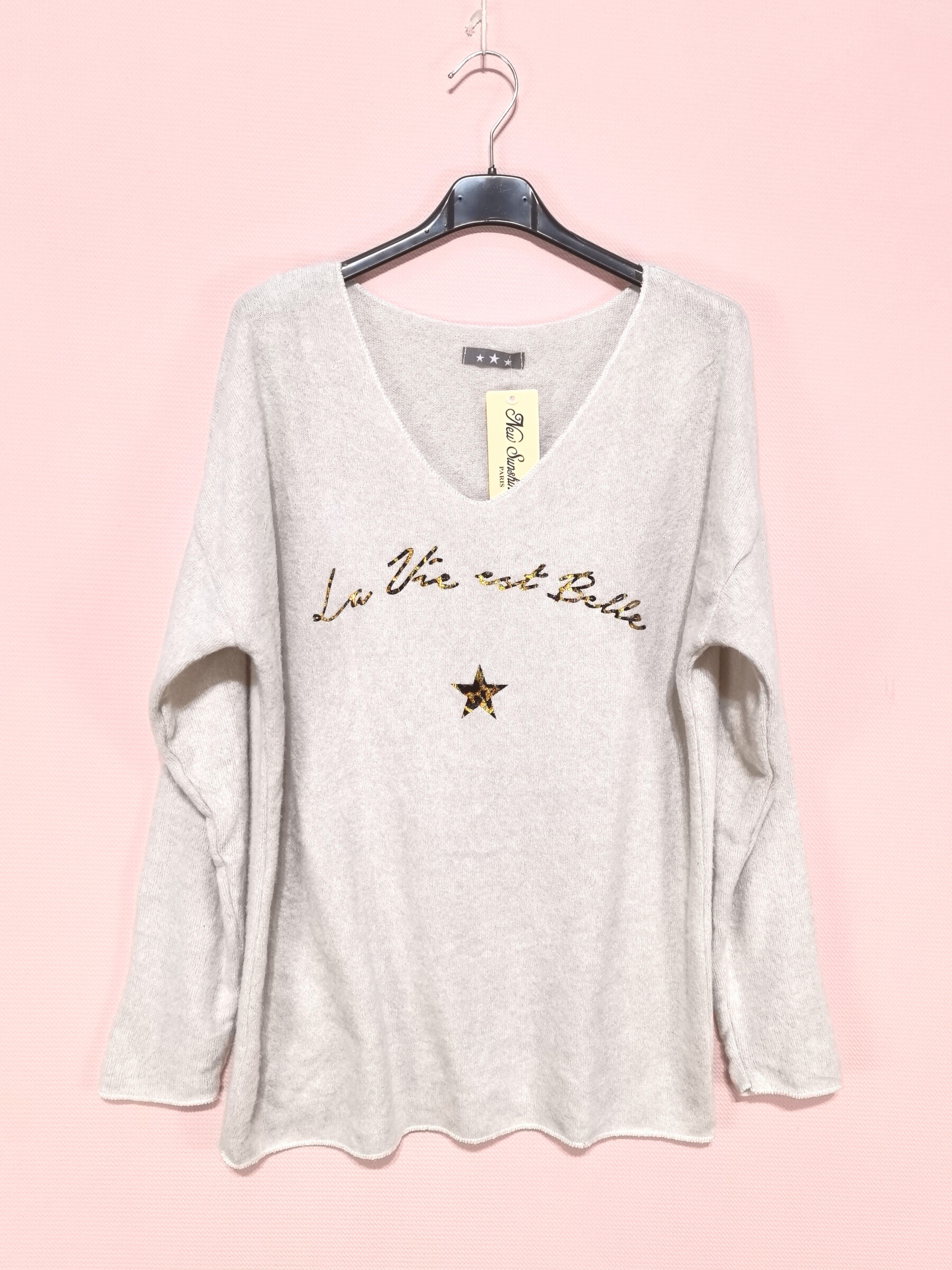 Grossiste New Sunshine - T-shirts manches longues "La vie est belle "