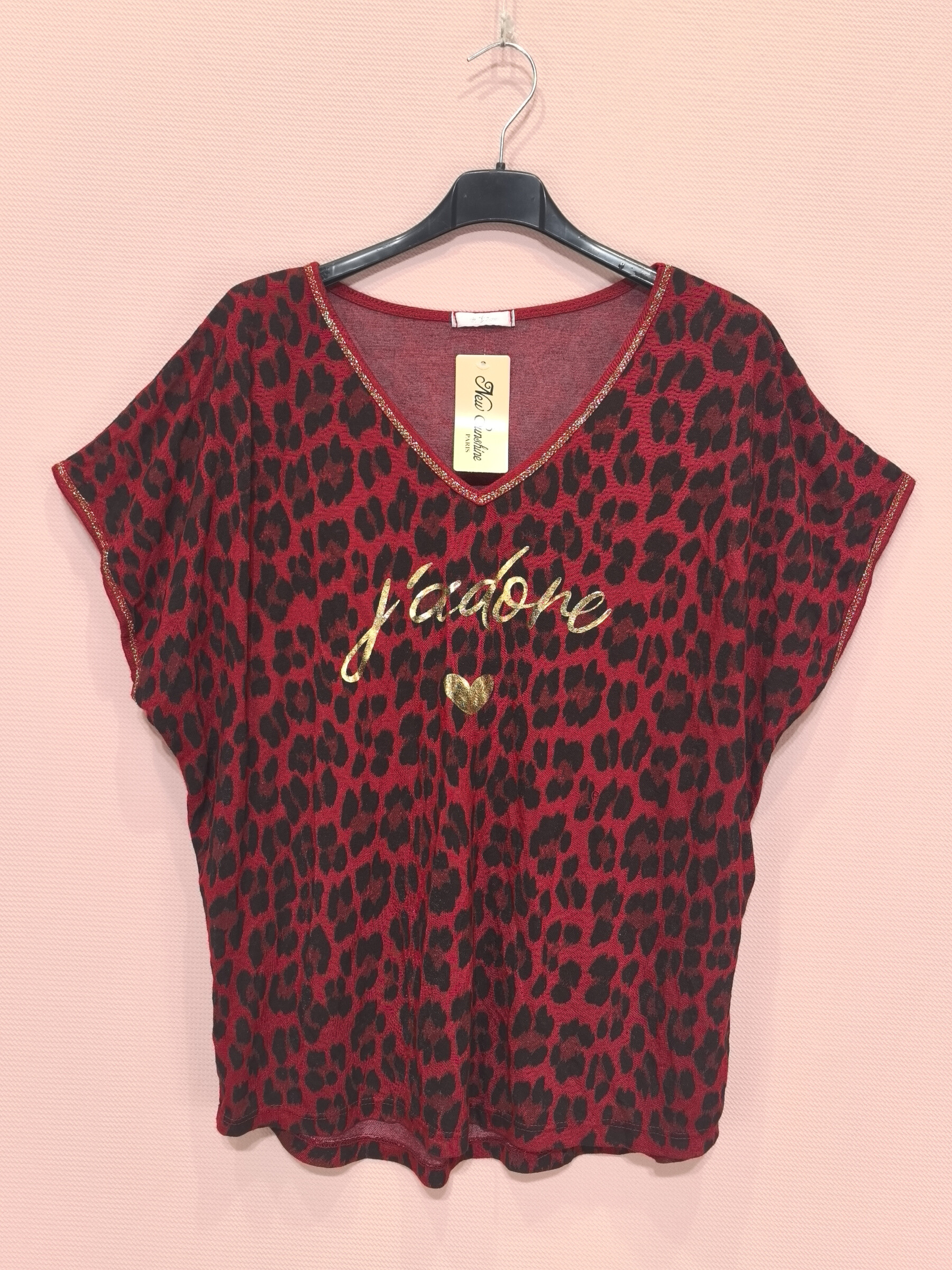 Grossiste New Sunshine - T-shirt à imprimé léopard J'adore