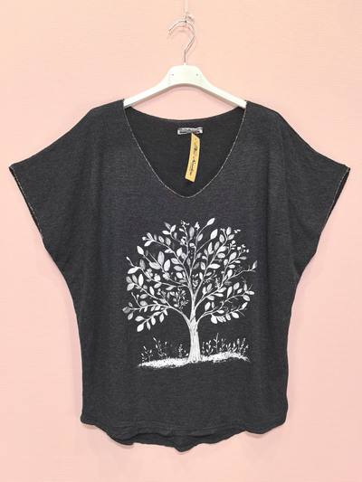 Grossiste New Sunshine - T-shirt col v oversize Grossiste New Sunshine - T-shirt col v oversize