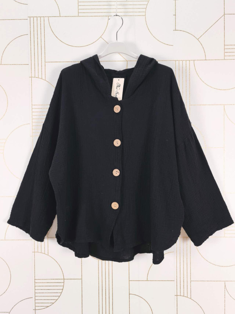 Grossiste New Sunshine - veste légère en gaze de cotton avec capuche