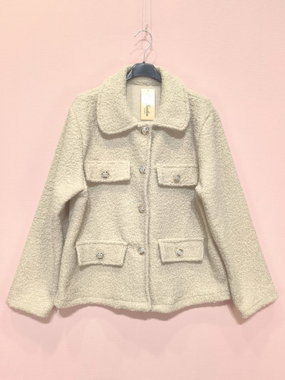 Grossiste New Sunshine - Veste courte en laine bouclée Grossiste New Sunshine - Veste courte en laine bouclée