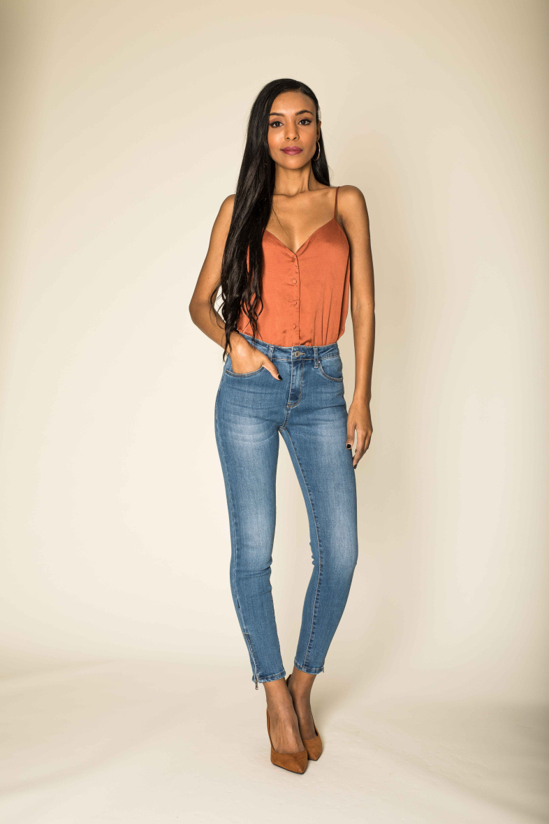 Grossista Nina Carter - Jeans con cerniera 7/8