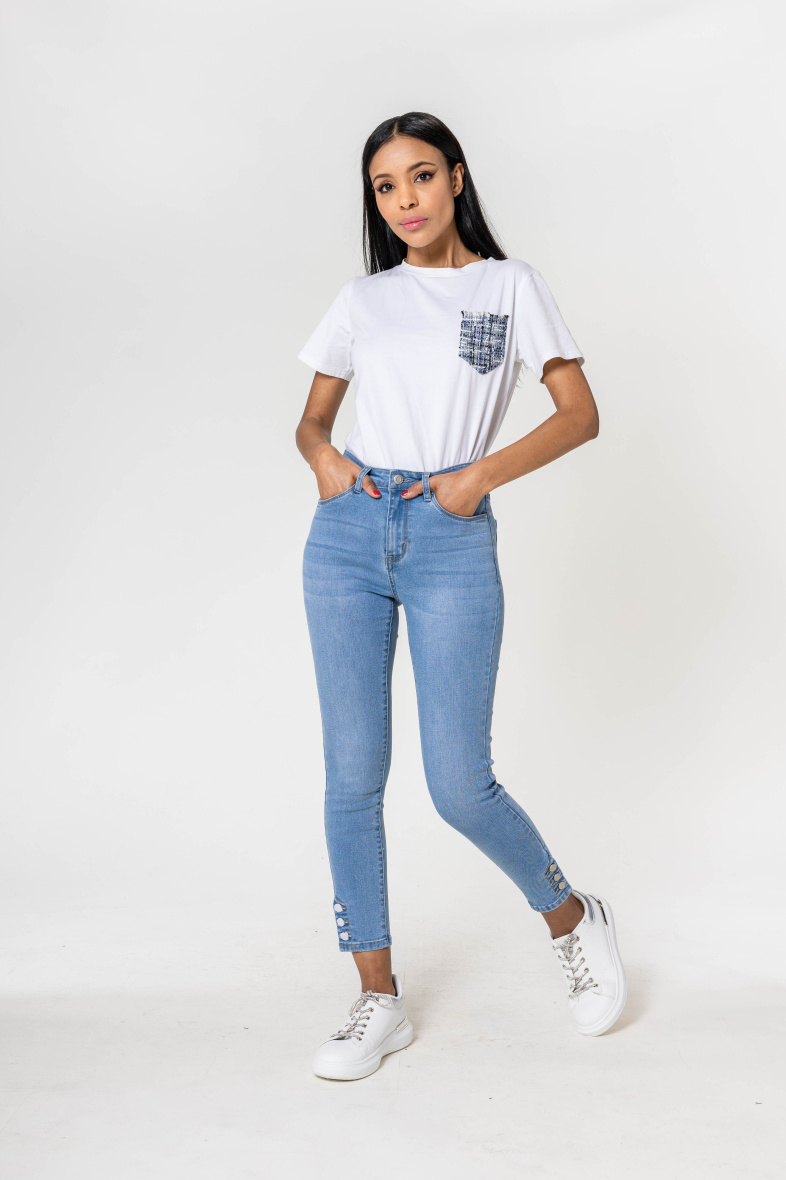Grossista Nina Carter - Jeans con cerniera 7/8