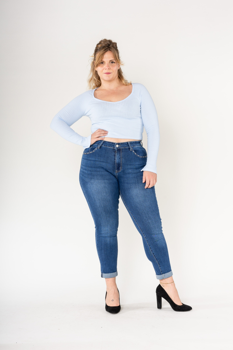 Grossista Nina Carter - Jeans borchiati taglie forti