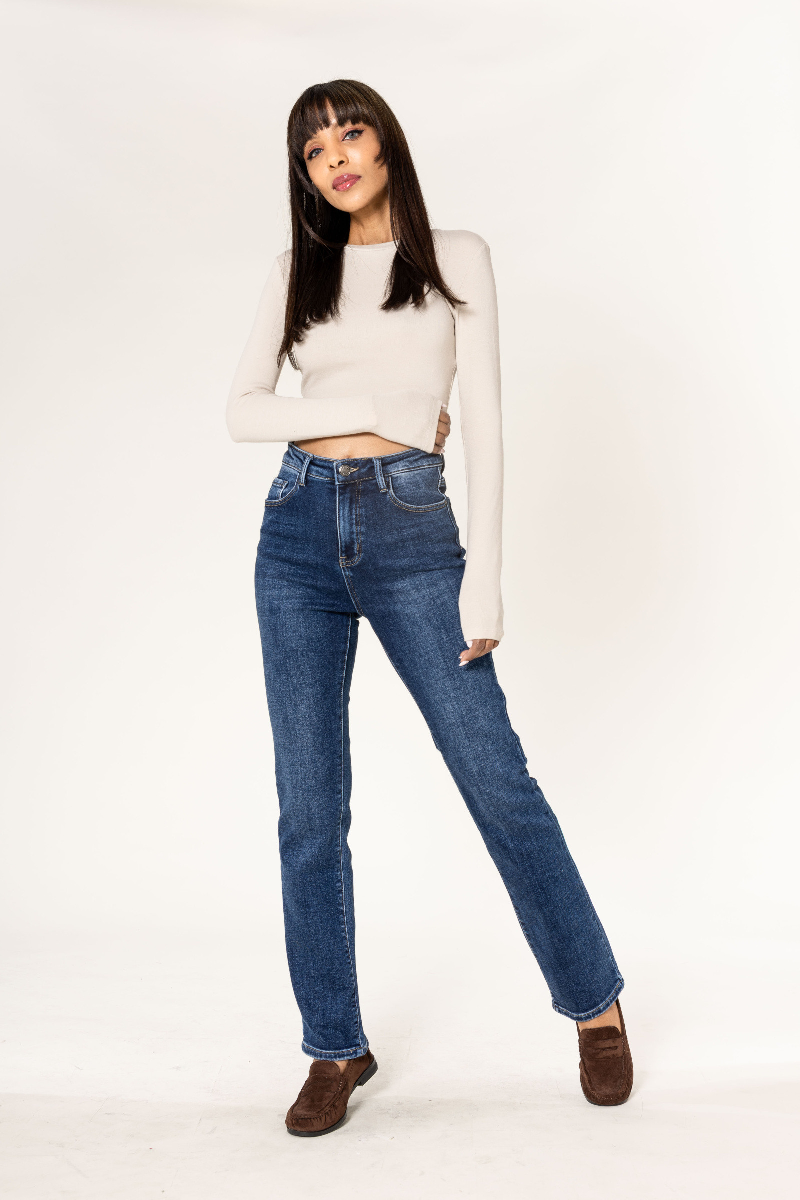 Grossiste Nina Carter - Jean droit Regular doublure Molletonnée Nina Carter J261