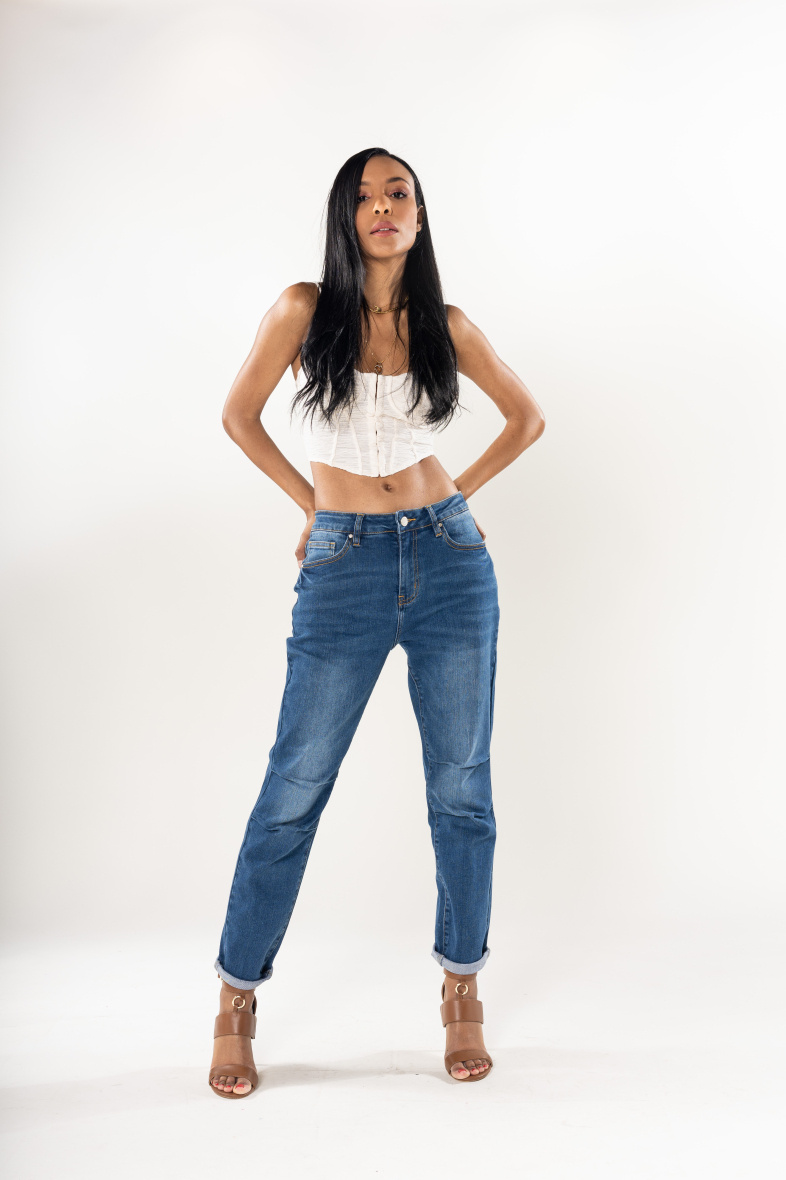 Grossista Nina Carter - Pantalone stile boyfriend a paracadute