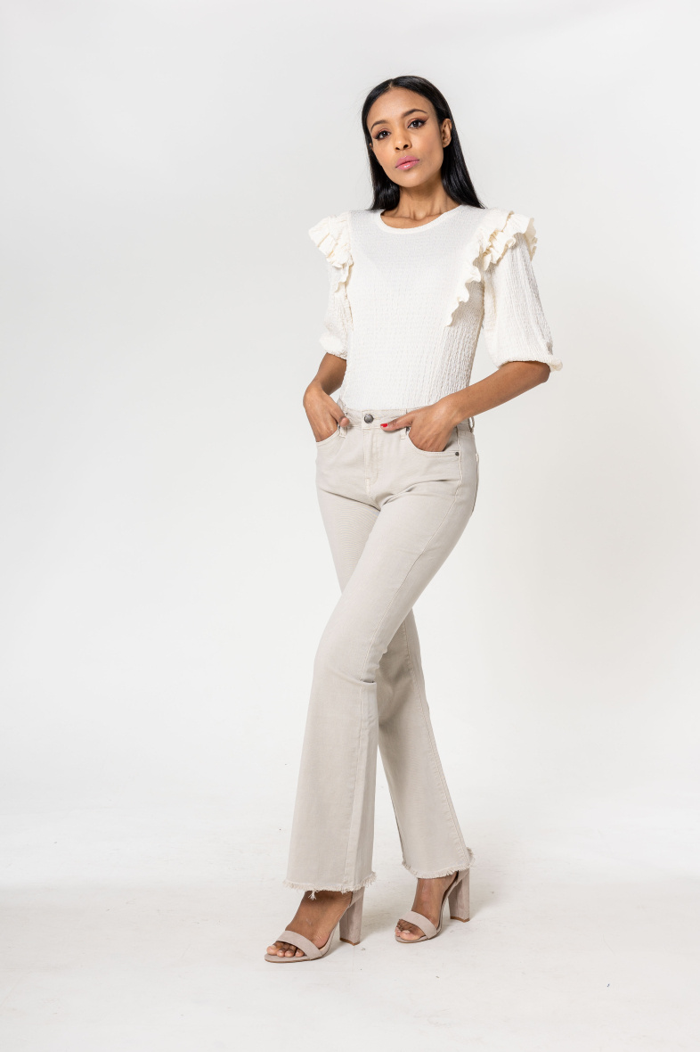 Grossista Nina Carter - Pantaloni bootcut sfrangiati