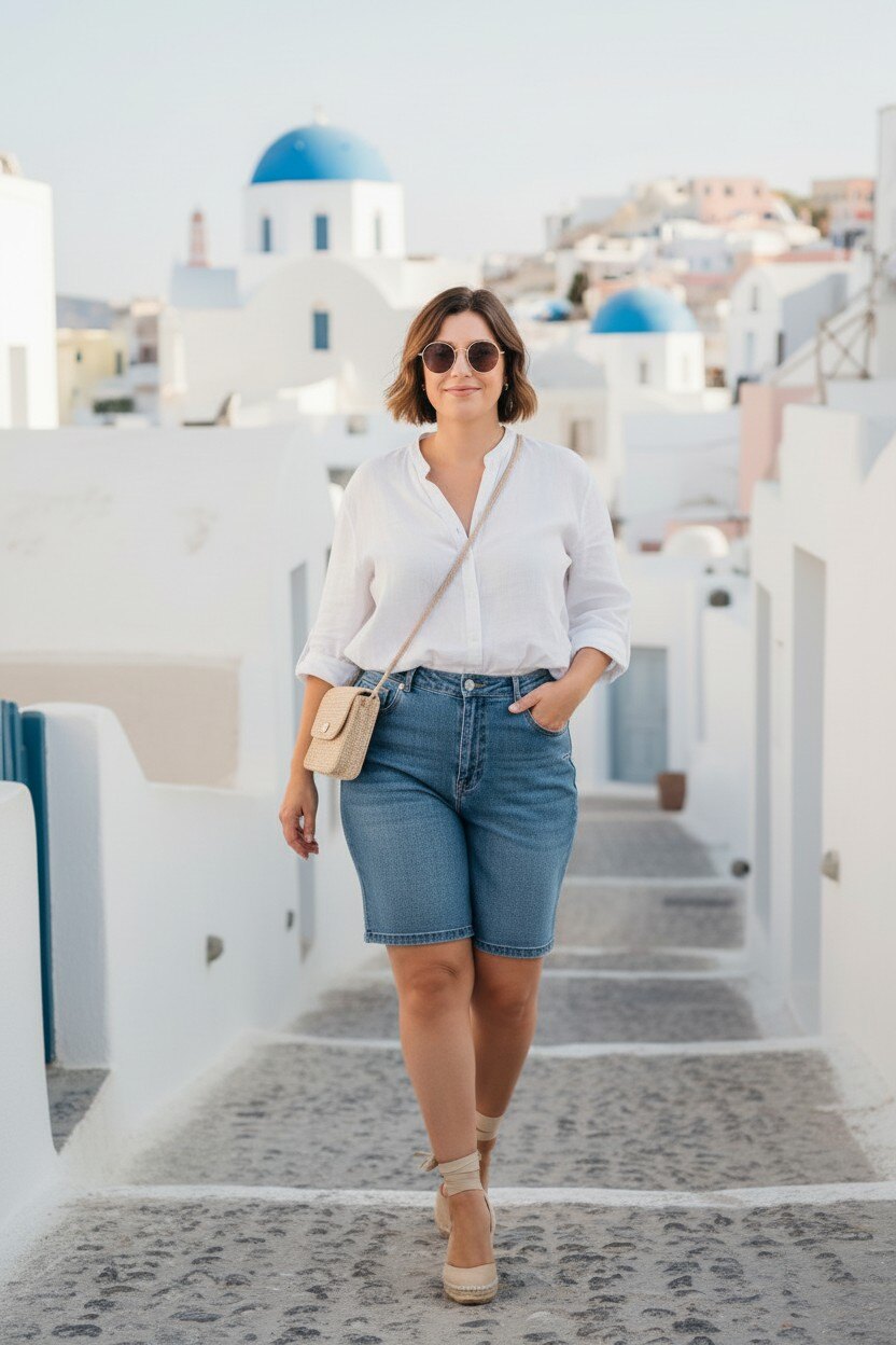 Mayorista Nina Carter - Jorts talla grande curva P618