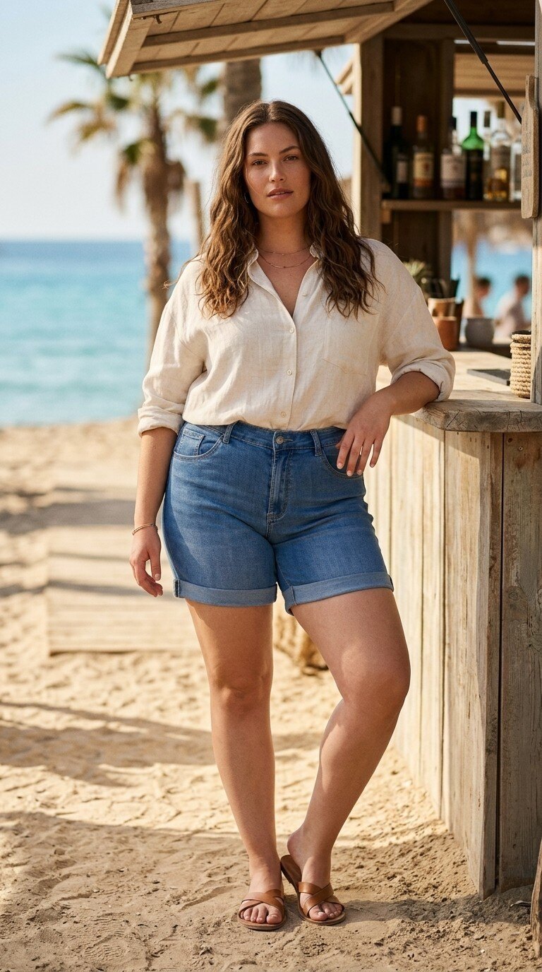 Grossiste Nina Carter - Plus size curve denim Short jean Grande taille stretch P207