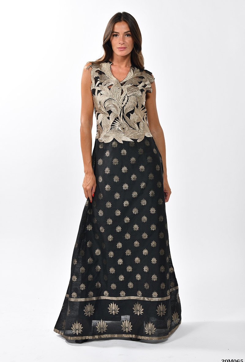 Mayorista NJ Couture - Vestido largo jacquard