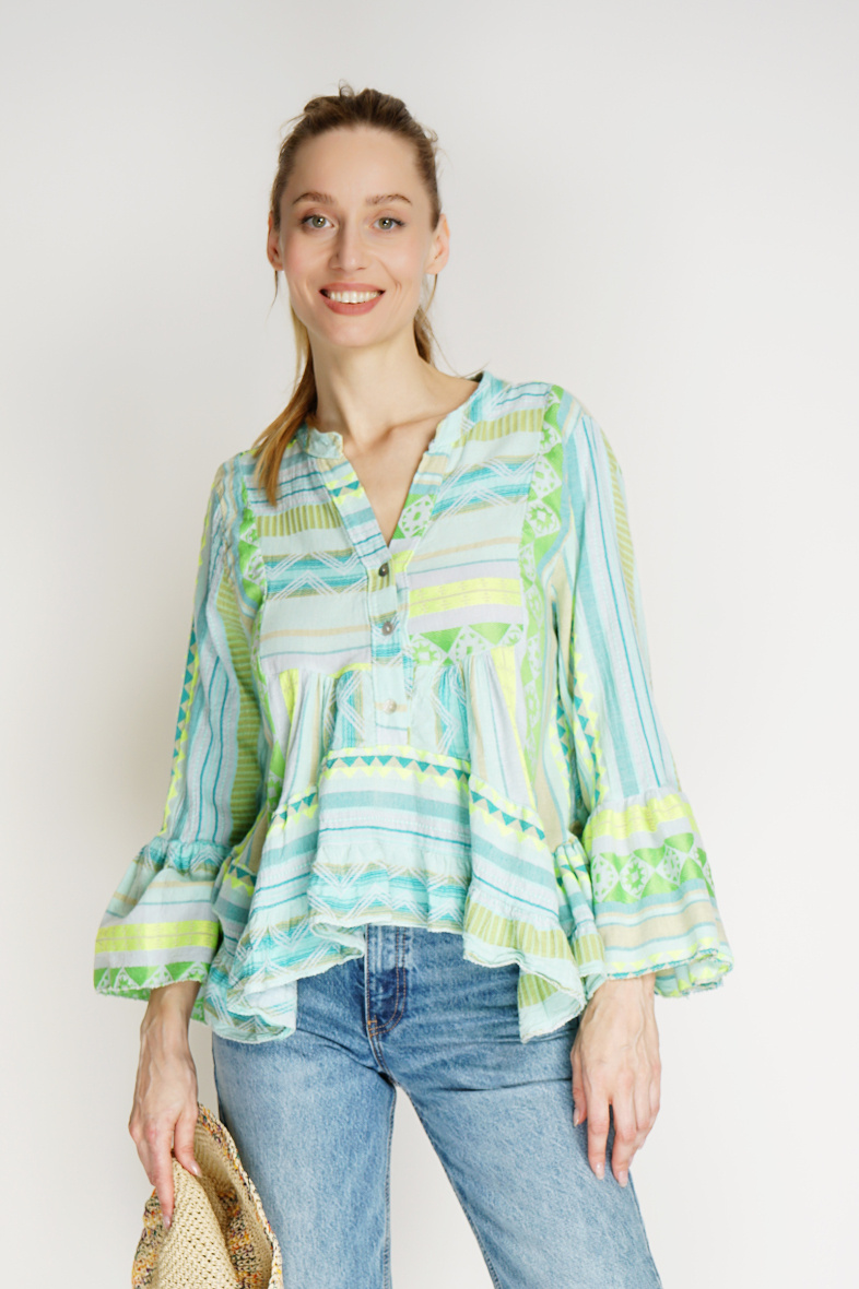 Grossista Noéline - Blusa di cotone ricamata