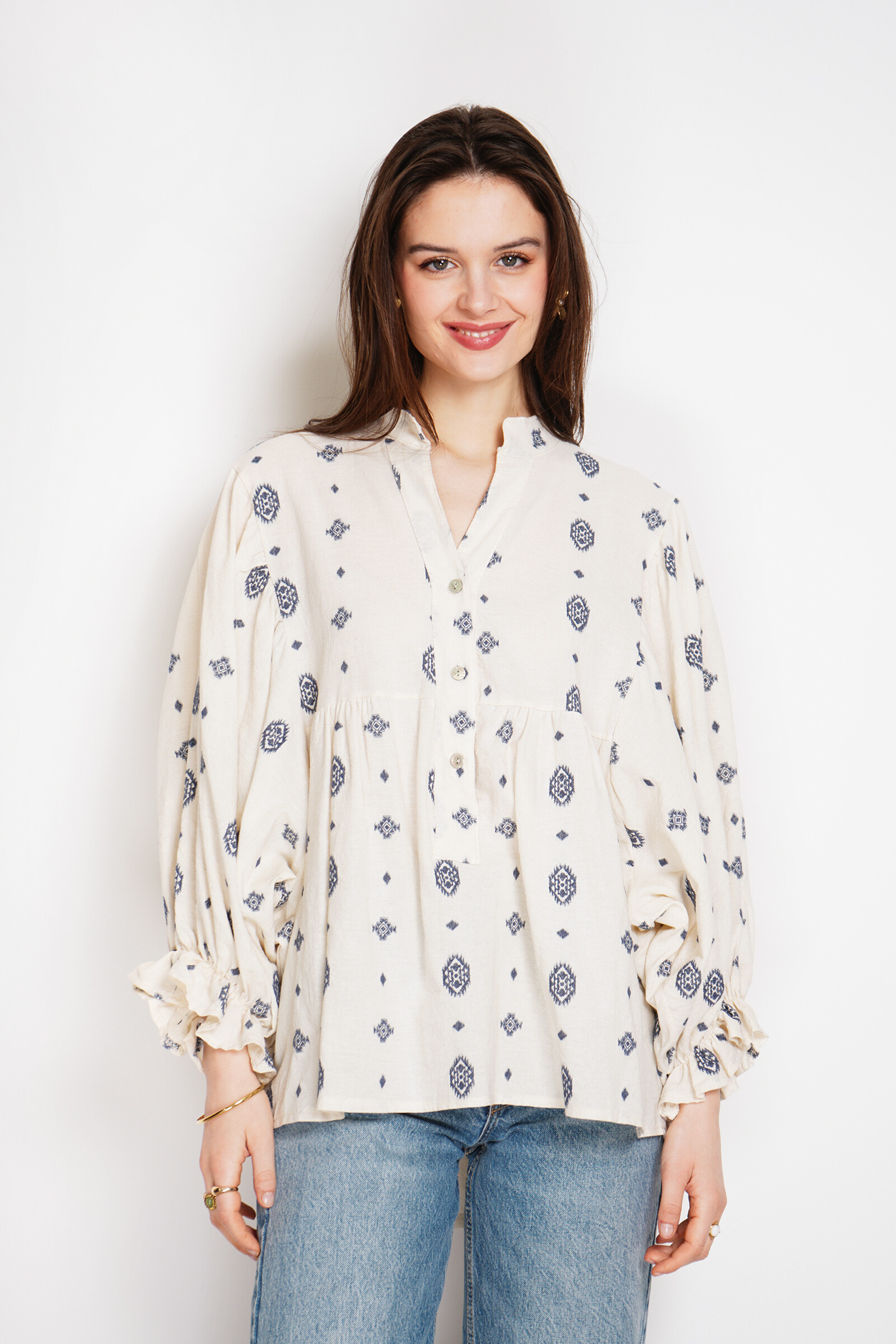 Großhändler Noéline - Bestickte Baumwollbluse