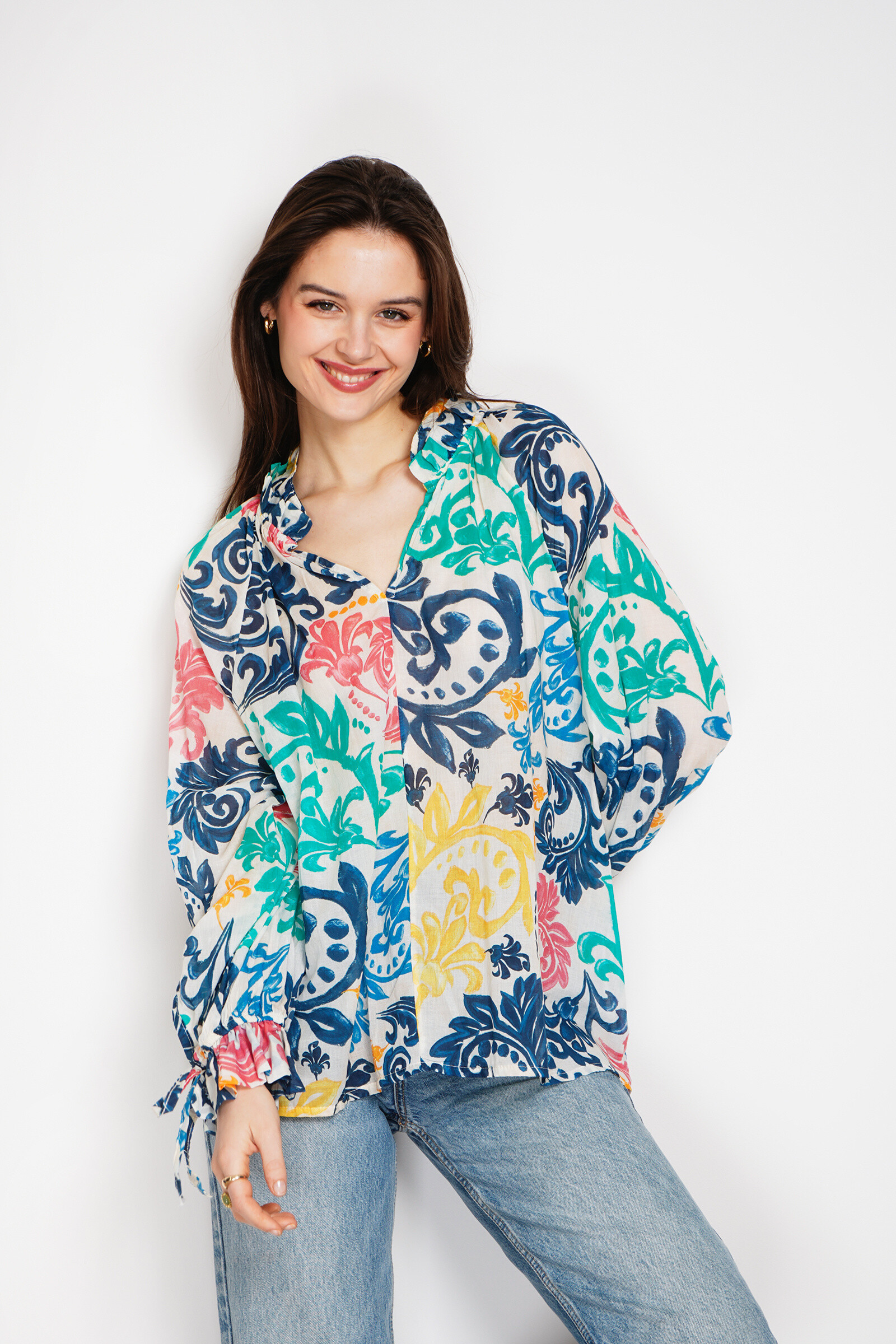 Grossiste Noéline - Blouse imprimée en voile de coton