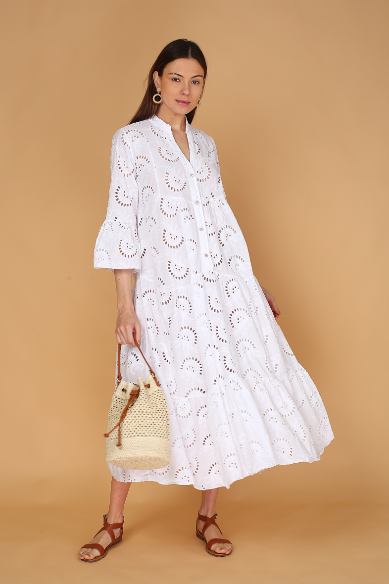 Großhändler Noéline - Kleid mit englischer Stickerei