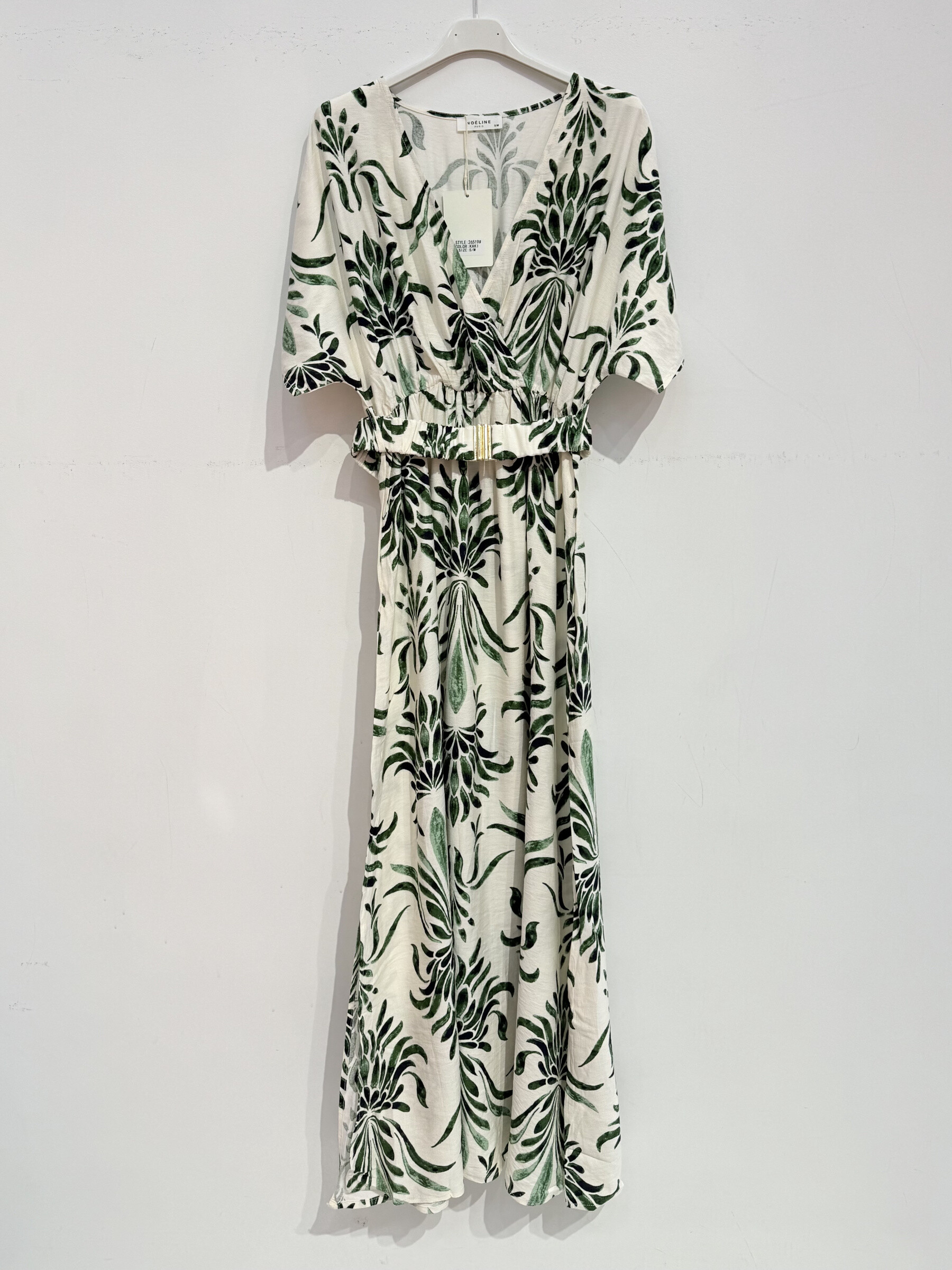 Großhändler Noéline - Langes gedrucktes Kleid mit Gürtel
