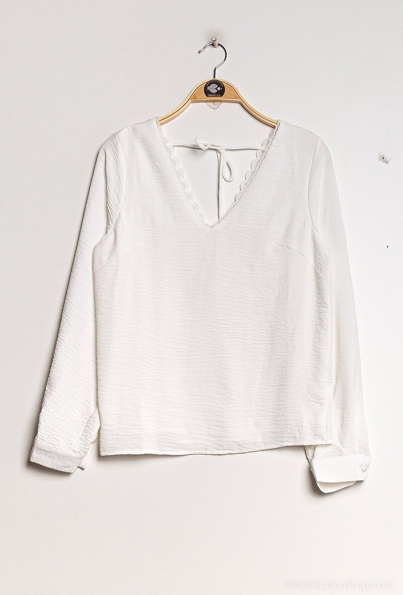 Wholesaler Noémie & Co - BLOUSE UNIE AVEC DENTELLE