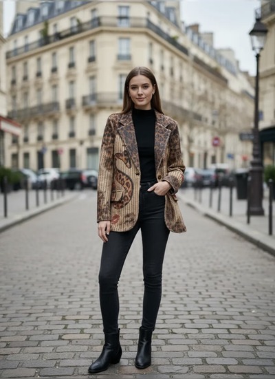 Grossiste NOS - veste de costume imprimé en tissu bouclé Grossiste NOS - veste de costume imprimé en tissu bouclé