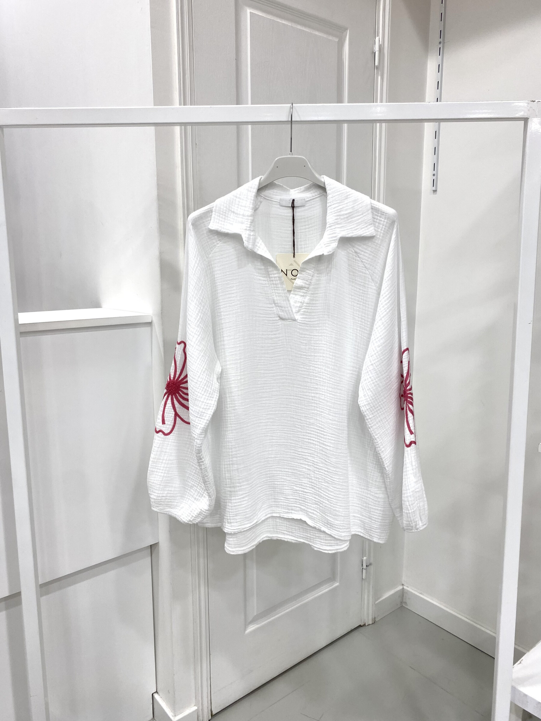 Grossiste NOS - Blouse gaz coton bordée