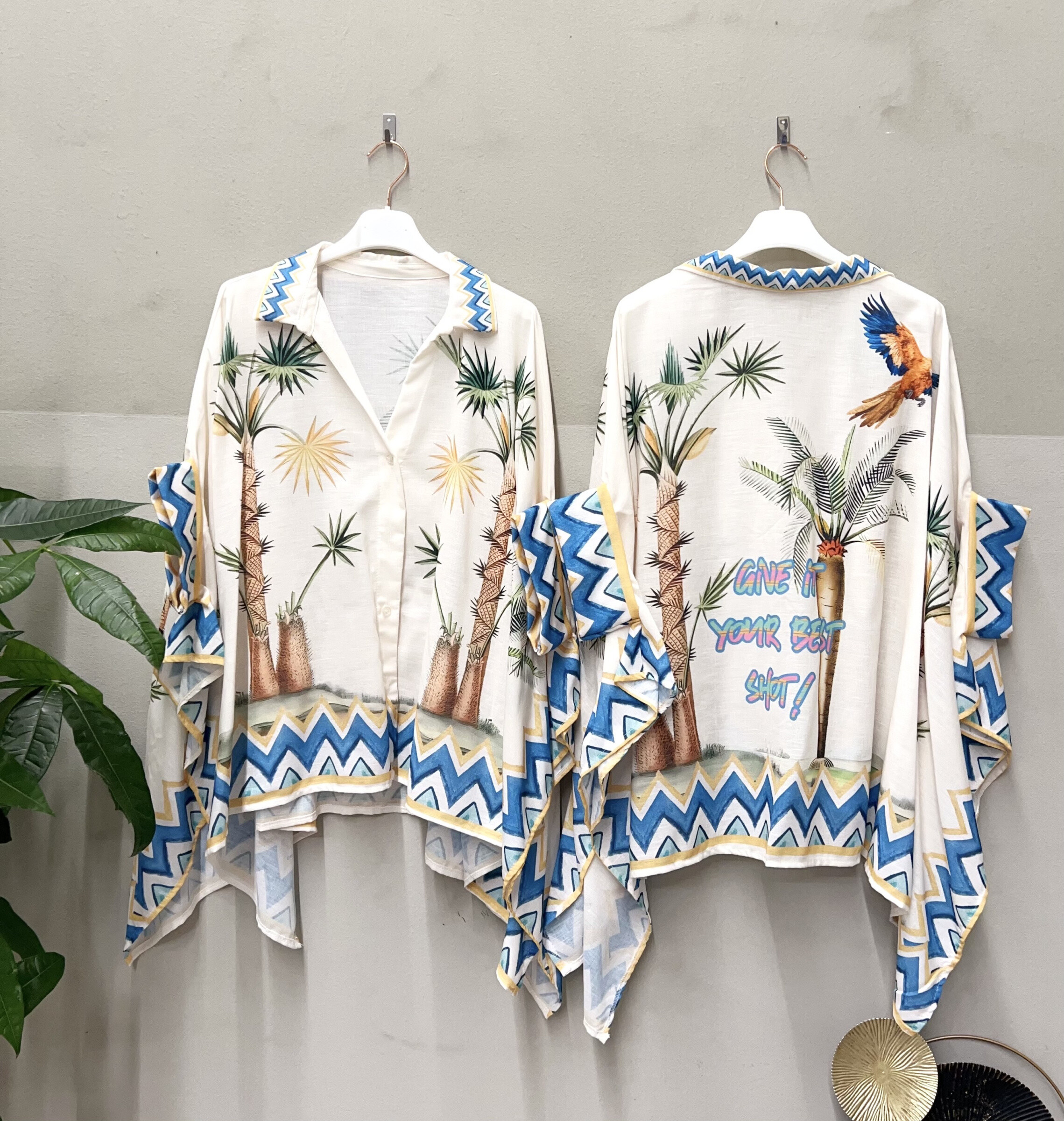 Mayorista NOS - Camisa poncho estampada