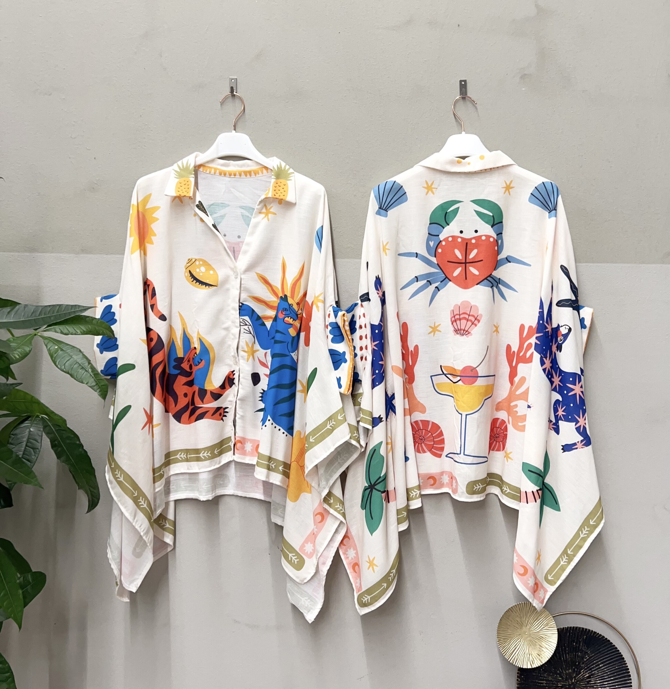 Mayorista NOS - Camisa poncho estampada