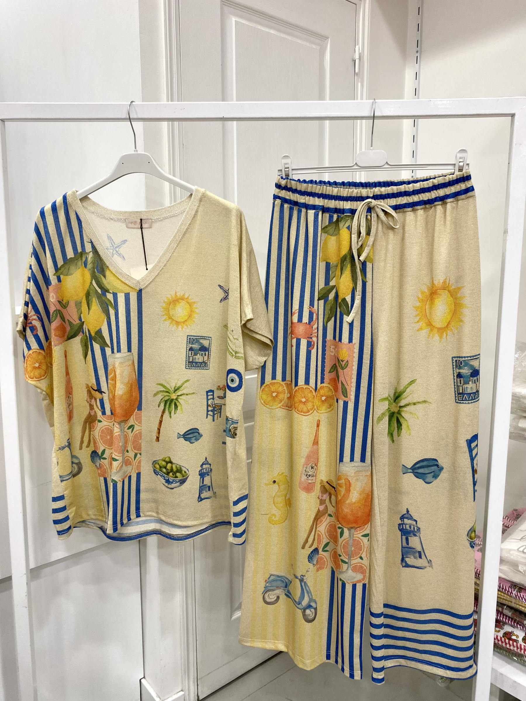 Mayorista NOS - Conjunto de top y pantalón estampado