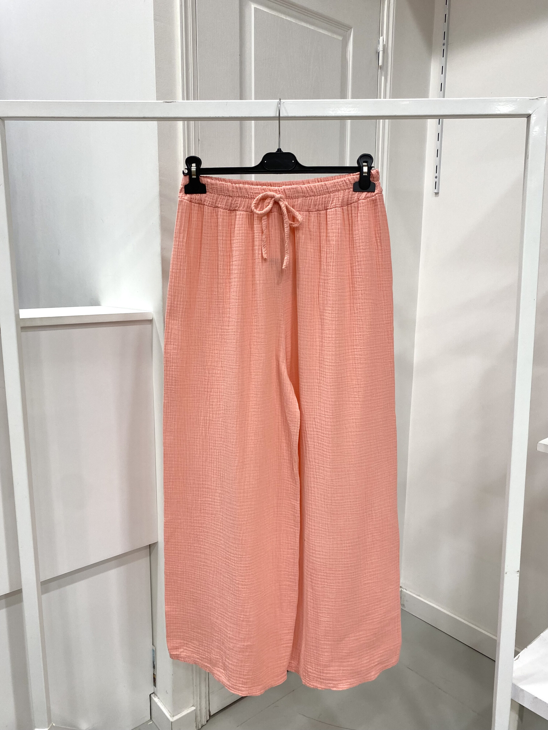 Grossiste NOS - Pantalon uni en gaze de coton