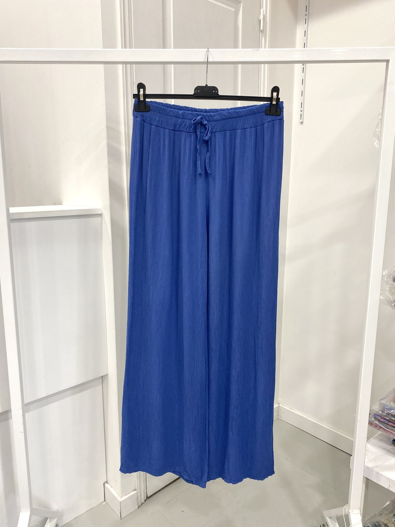Grossista NOS - Pantalone in mussola ampia, fluida e morbida di un unico colore