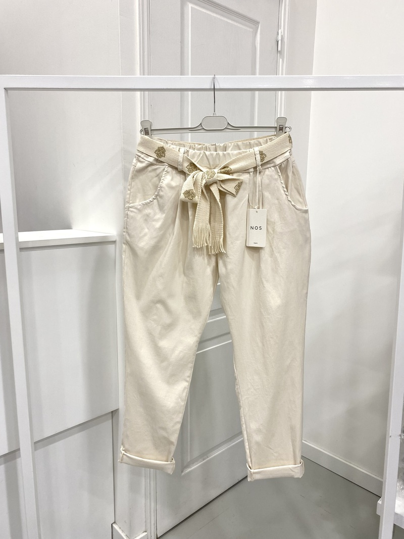 Wholesaler NOS - Plain color jogger pants with belt