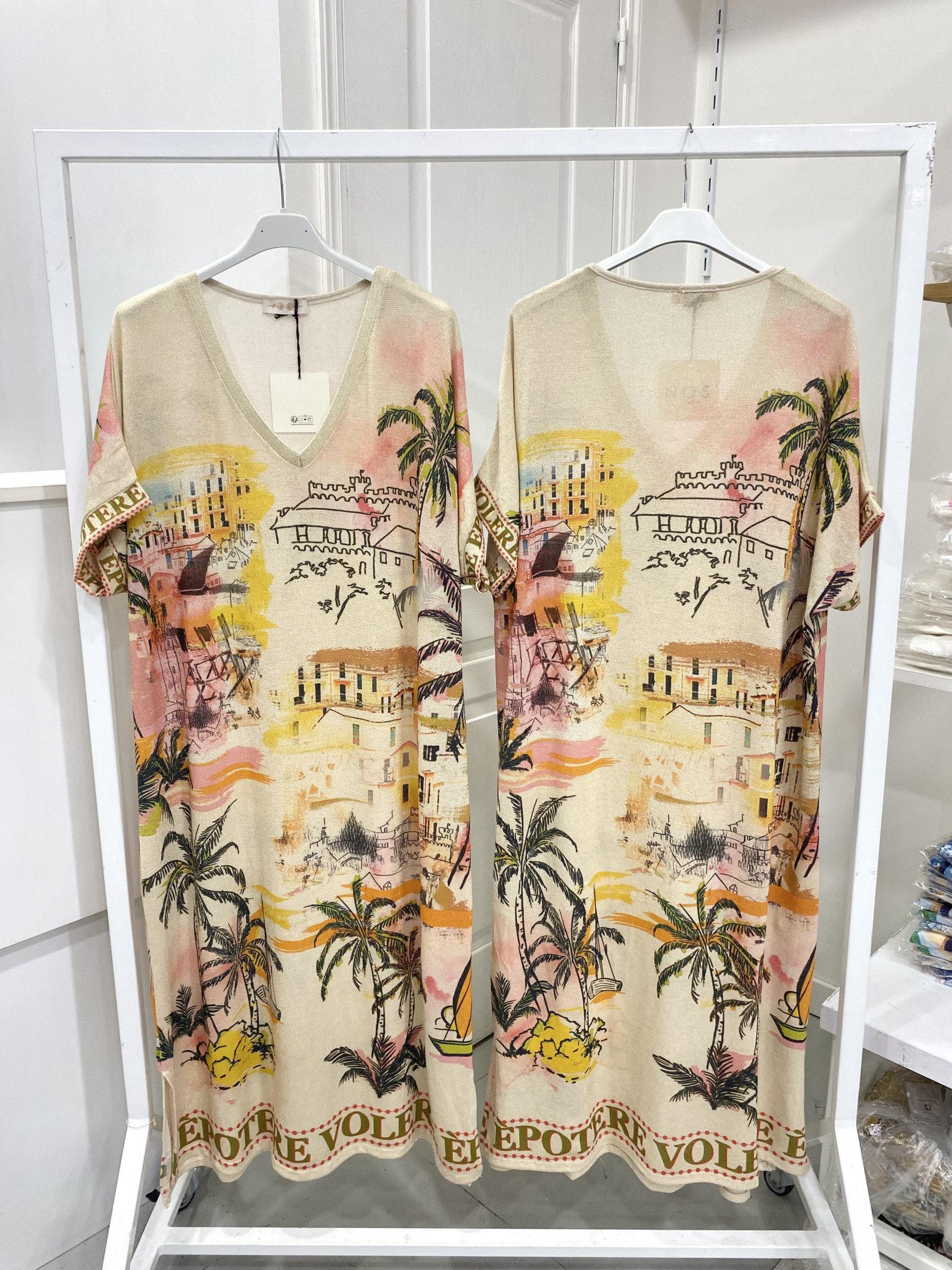 Großhändler NOS - Bedrucktes Lurex-Kleid