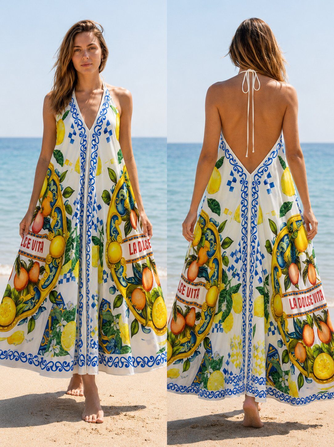 Mayorista NOS - Vestido sin espalda estampado