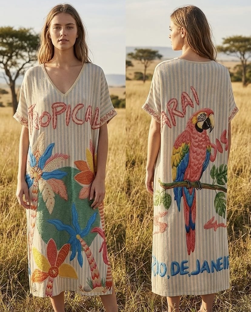 Mayorista NOS - Vestido de lurex estampado