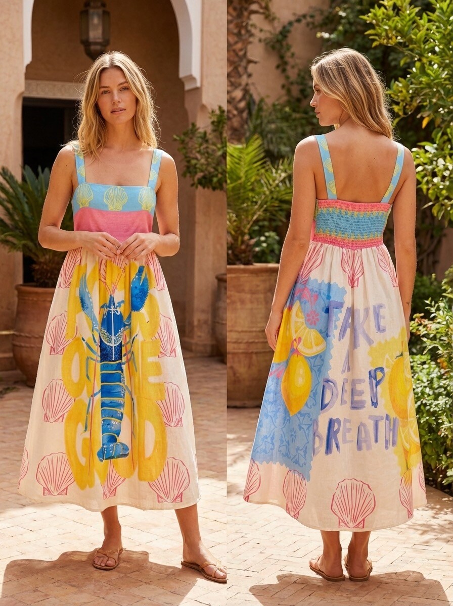 Mayorista NOS - Vestido de tirantes con estampado