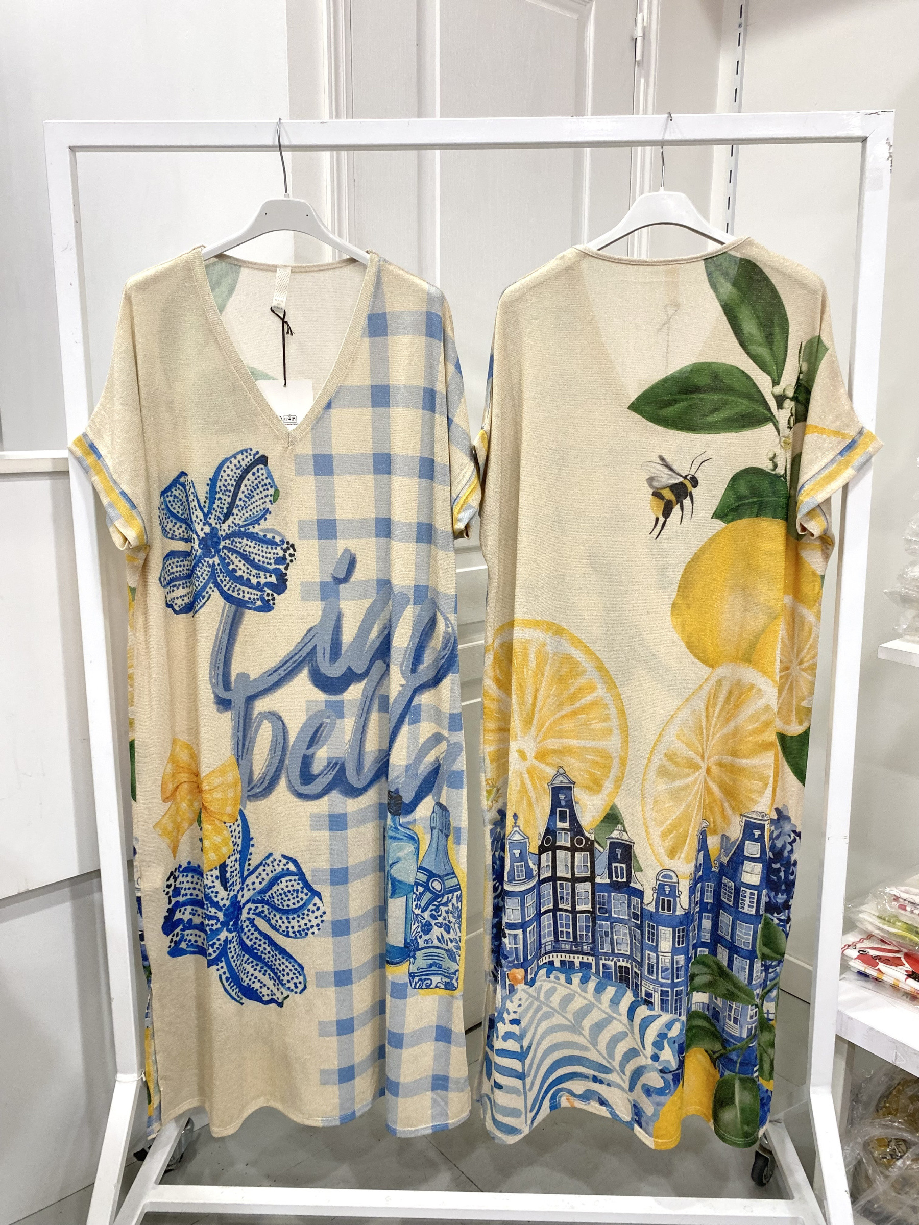Großhändler NOS - Bedrucktes Lurex-Kleid